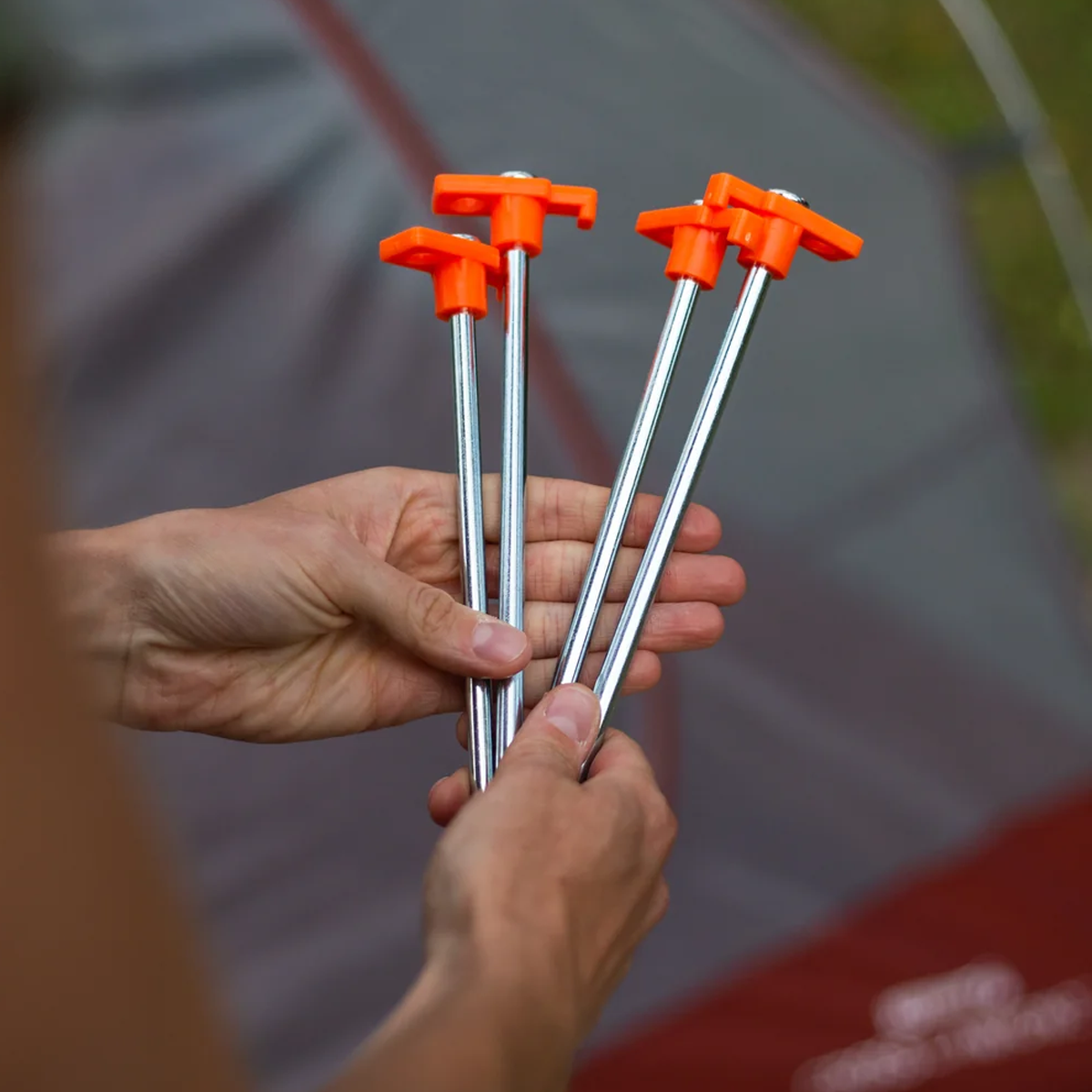 10 Inch Nail Pegs (4 Pack) - Heavy Duty Tent Stakes for Camping, Hiking, and Outdoor Gear - Perfect for Securing Tents, Tarps, and Canopies in Windy Conditions