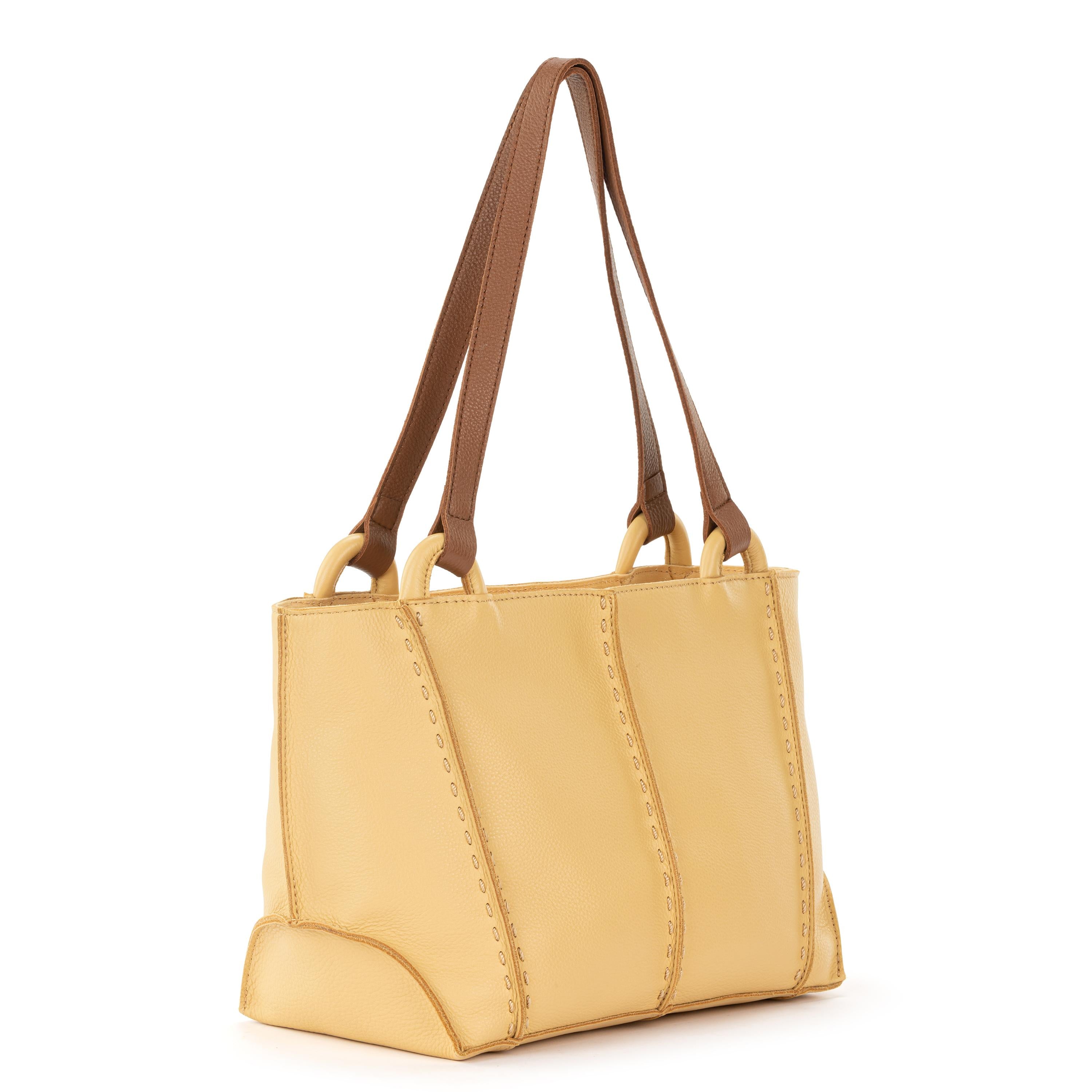 Los Feliz Genuine Leather Satchel Handbag for Women - Buttercup Yellow Crossbody Purse - Perfect for Work, Travel & Everyday Use