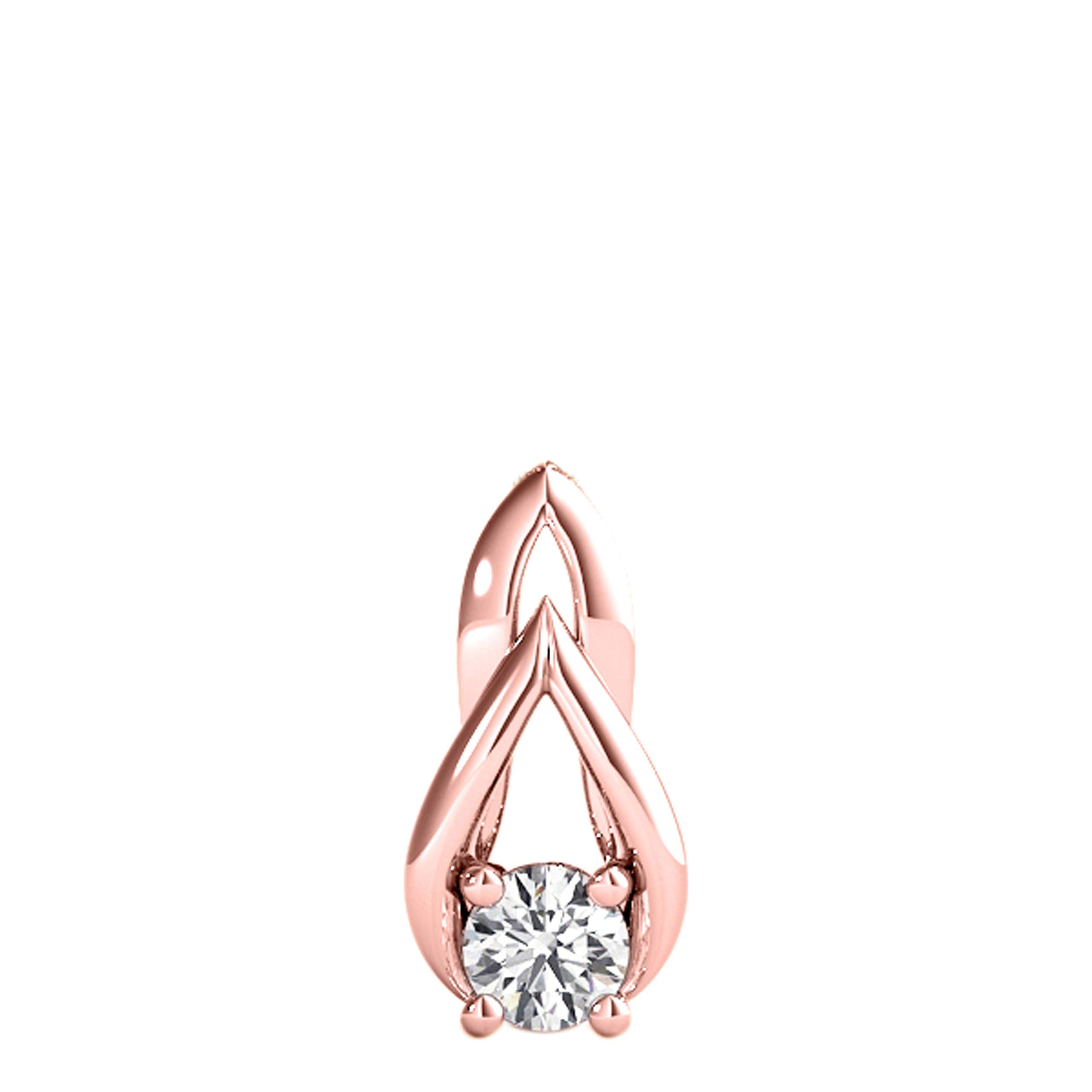0.25 Carat Natural White Diamond Teardrop Pendant Necklace for Women - 10K Rose, White & Yellow Gold Plated Over 925 Sterling Silver - 18