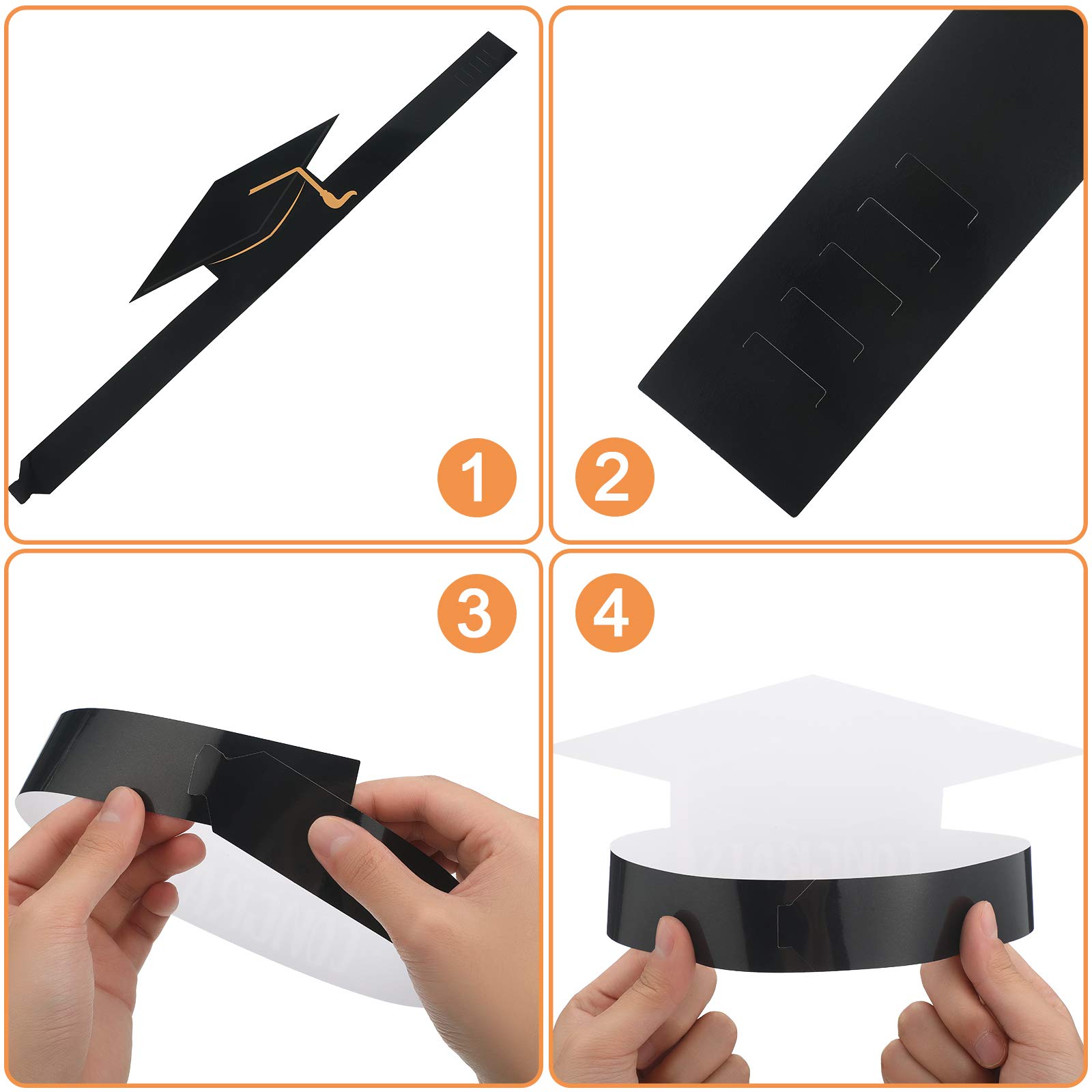 36 Pcs Graduation Paper Crowns & Headbands - Adjustable DIY Graduation Cap Decorations for Students, Teachers, Party Supplies - Perfect for Graduation Ceremonies, Class Parties & Photo Booths
