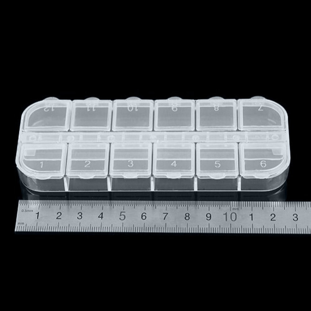 12-Slot Clear Diamond Painting Storage Box - Organize Embroidery & Cross Stitch Tools | Perfect for Crafting, Beading & DIY Projects