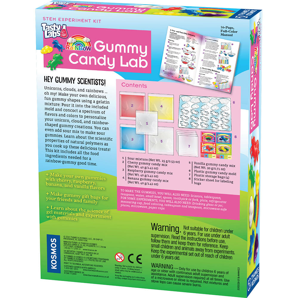 Rainbow Gummy Candy Lab - Colorful & Chewy Sour Gummy Bears for Kids & Adults - Perfect for Birthday Parties, Halloween Treats & Office Snacks