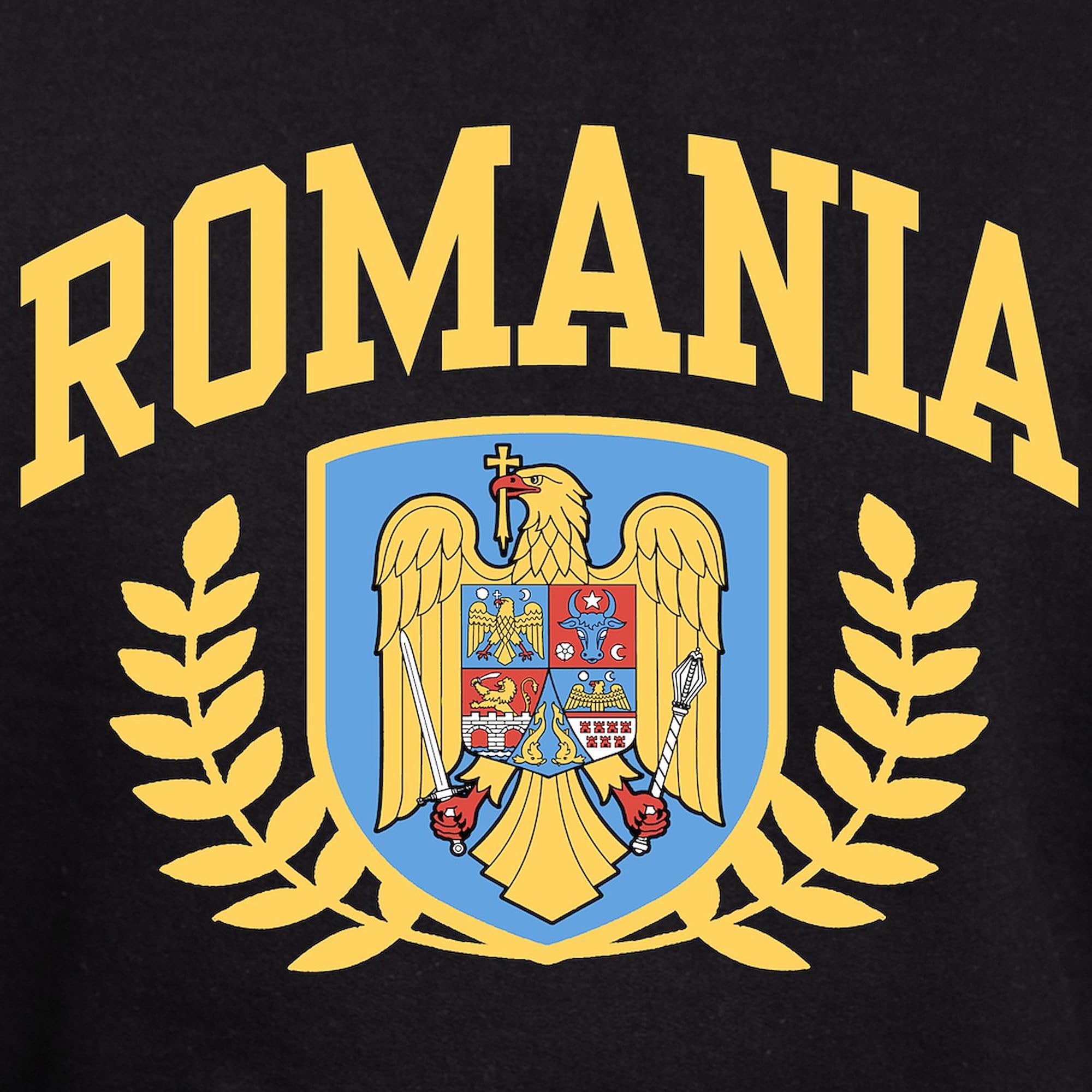 Romania Hoodie for Men - Dark Regular Fit Pullover Hooded Sweatshirt | Comfortable & Stylish for Casual Wear, Travel, and Outdoor Activities