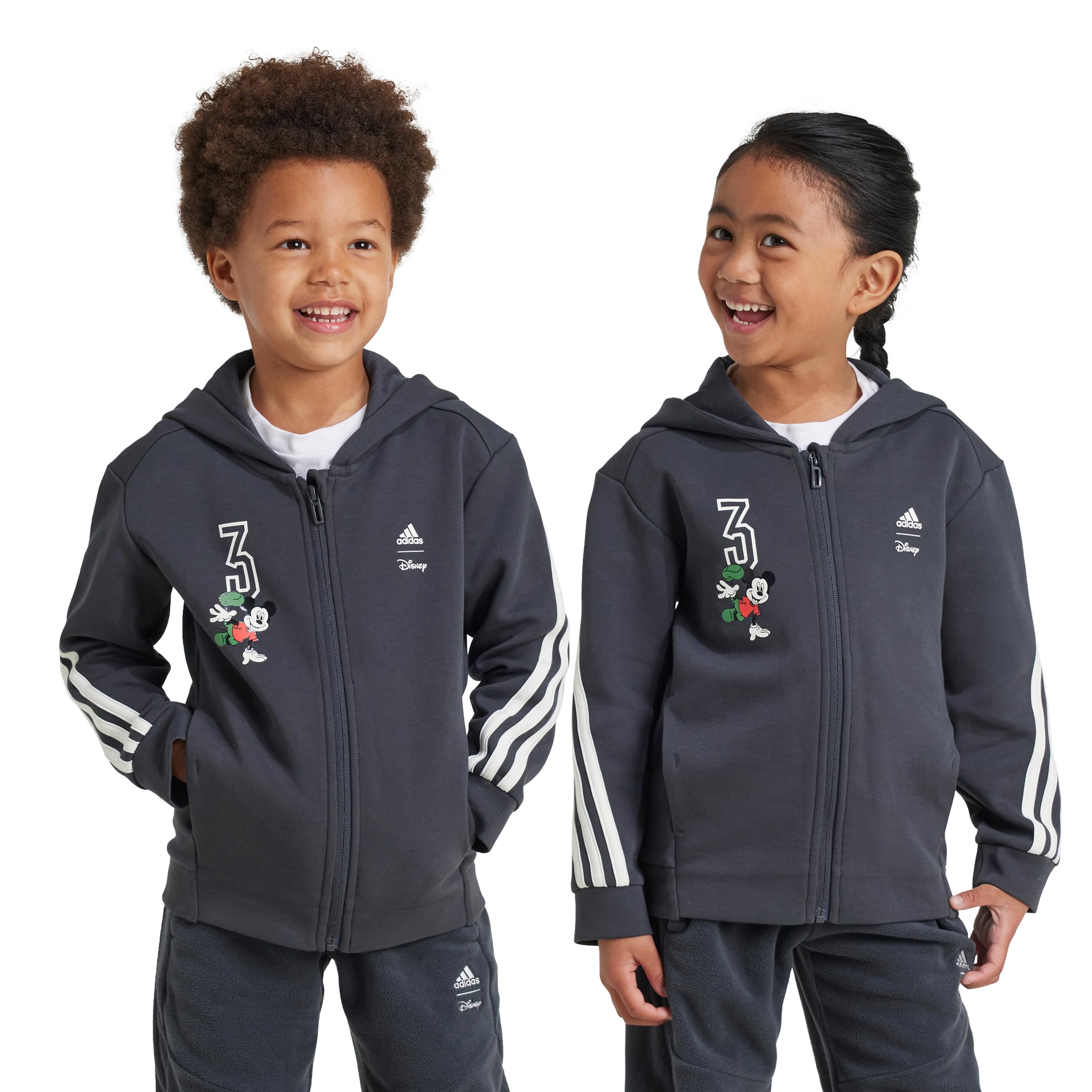 Adidas Kids' Disney Mickey Mouse Track Jacket - Lightweight Running Hoodie for Boys & Girls - Perfect for School, Sports & Outdoor Play