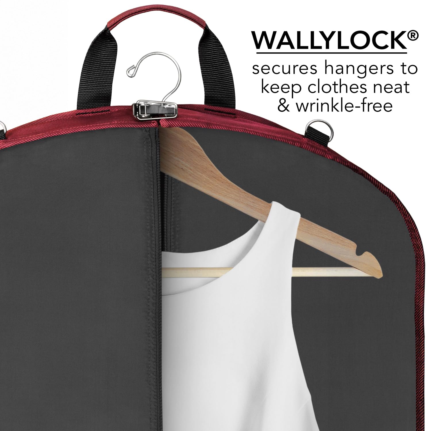 Premium Carry-On Travel Garment Bag with Shoulder Strap & Multiple Pockets - 52 Inch Wrinkle-Free Suitcase for Business Trips & Formal Events (Red) - Ideal for Air Travel, Weddings, and Office Commutes