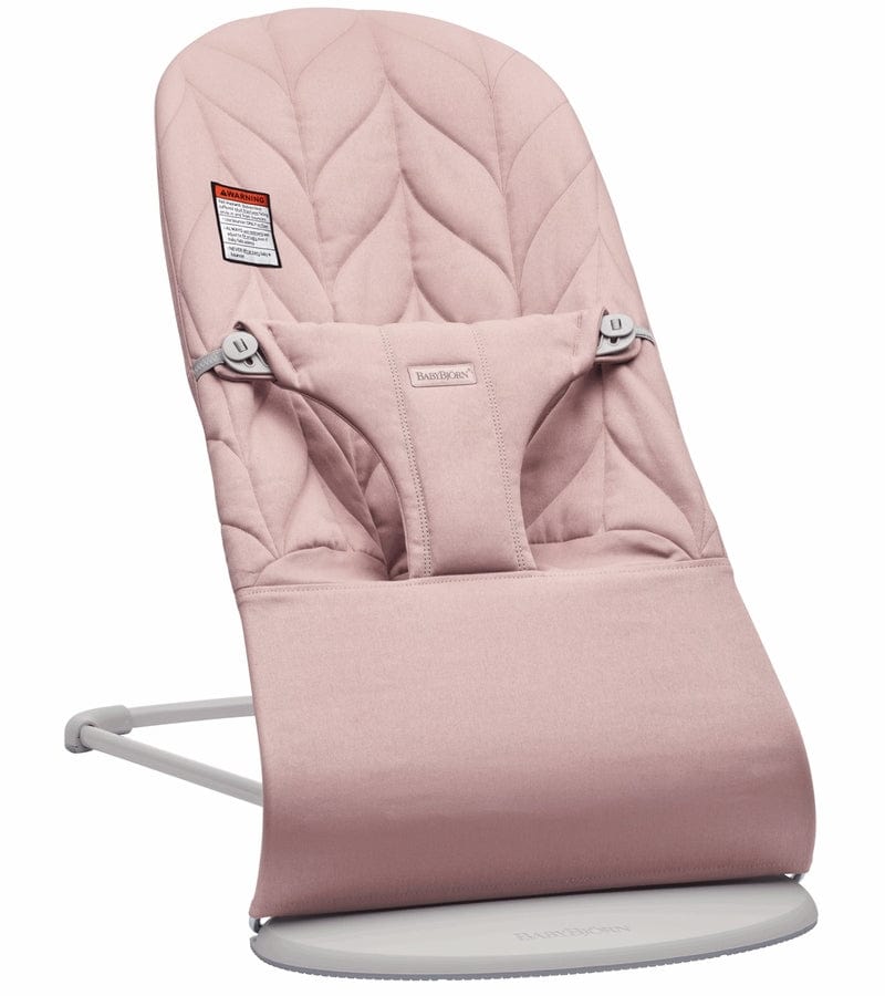 Baby Bjorn Bouncer Bliss - Light Grey Frame with Petal Quilt Cotton - Comfortable Baby Bouncer for Newborns & Infants - Perfect for Nursery, Playtime & Soothing Fussy Babies