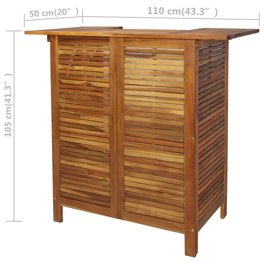 Dining Table Set, Kitchen Table and Chairs, 3-Piece Pub Bar Table Set with Solid Acacia Wood, Perfect for Breakfast Nook, Small Space Living Room, Home Bar, and Compact Dining Areas