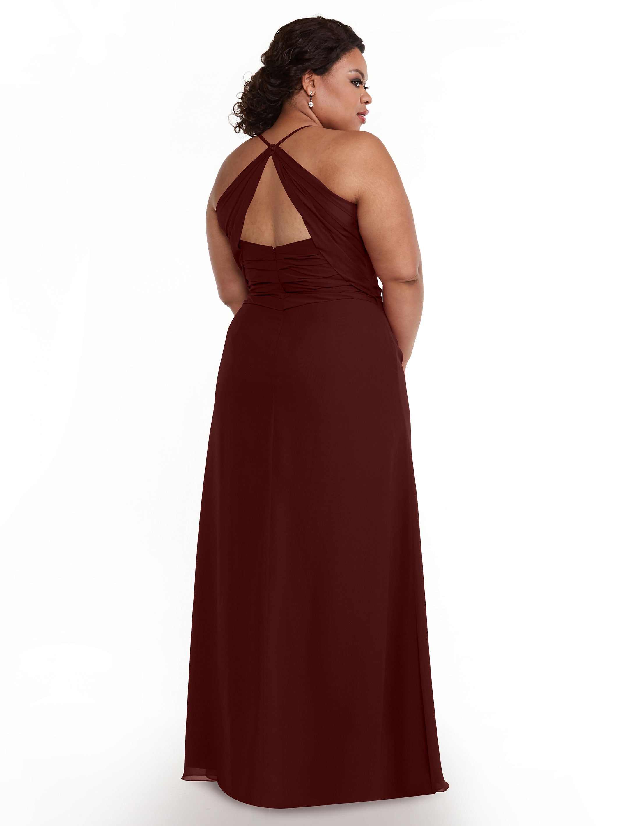 Elegant A-Line Chiffon Bridesmaid Dress with High Slit - Perfect for Weddings, Formal Events & Evening Parties