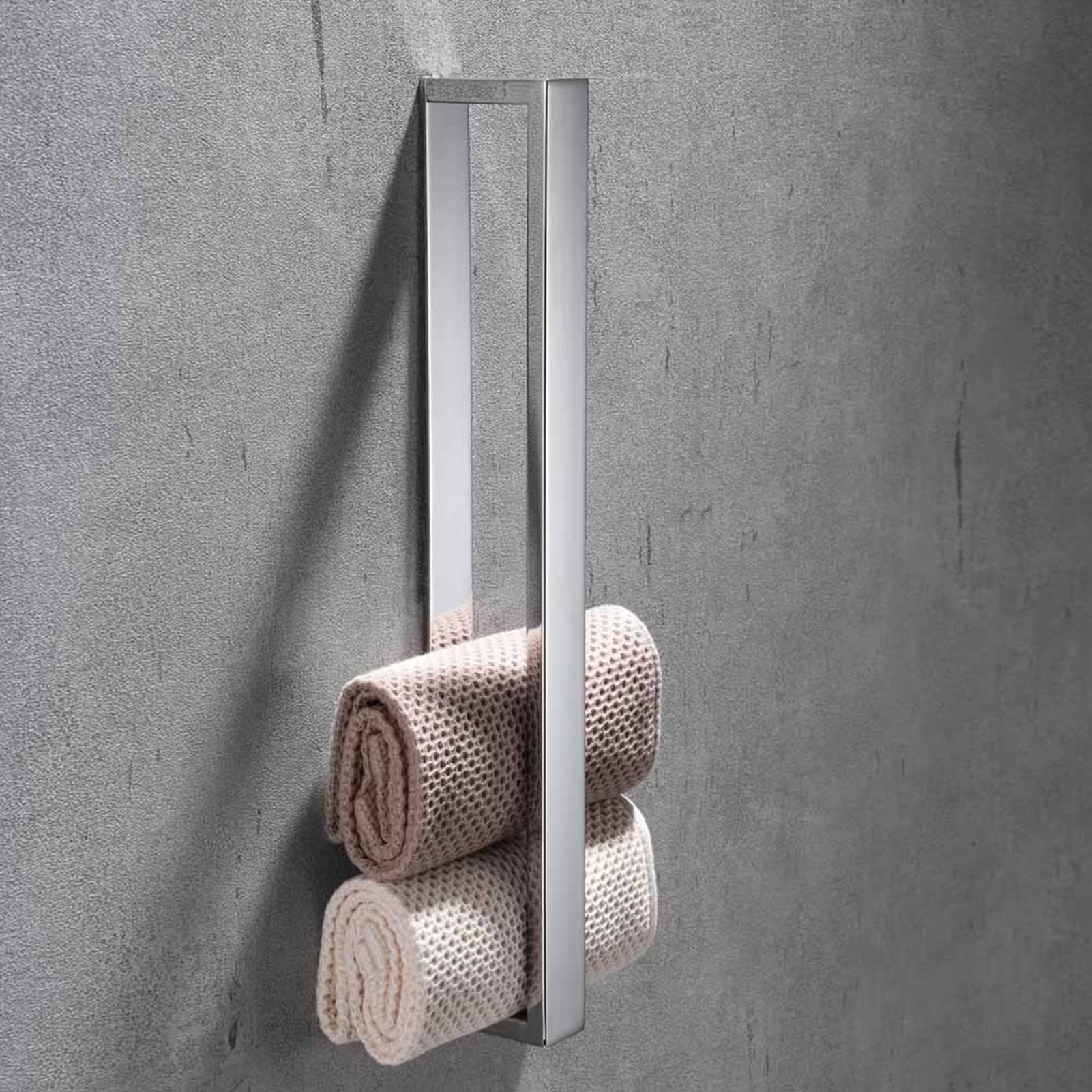 304 Stainless Steel Self-Adhesive Towel Rail 40cm - No Drill Bathroom Rack for Guest Towels