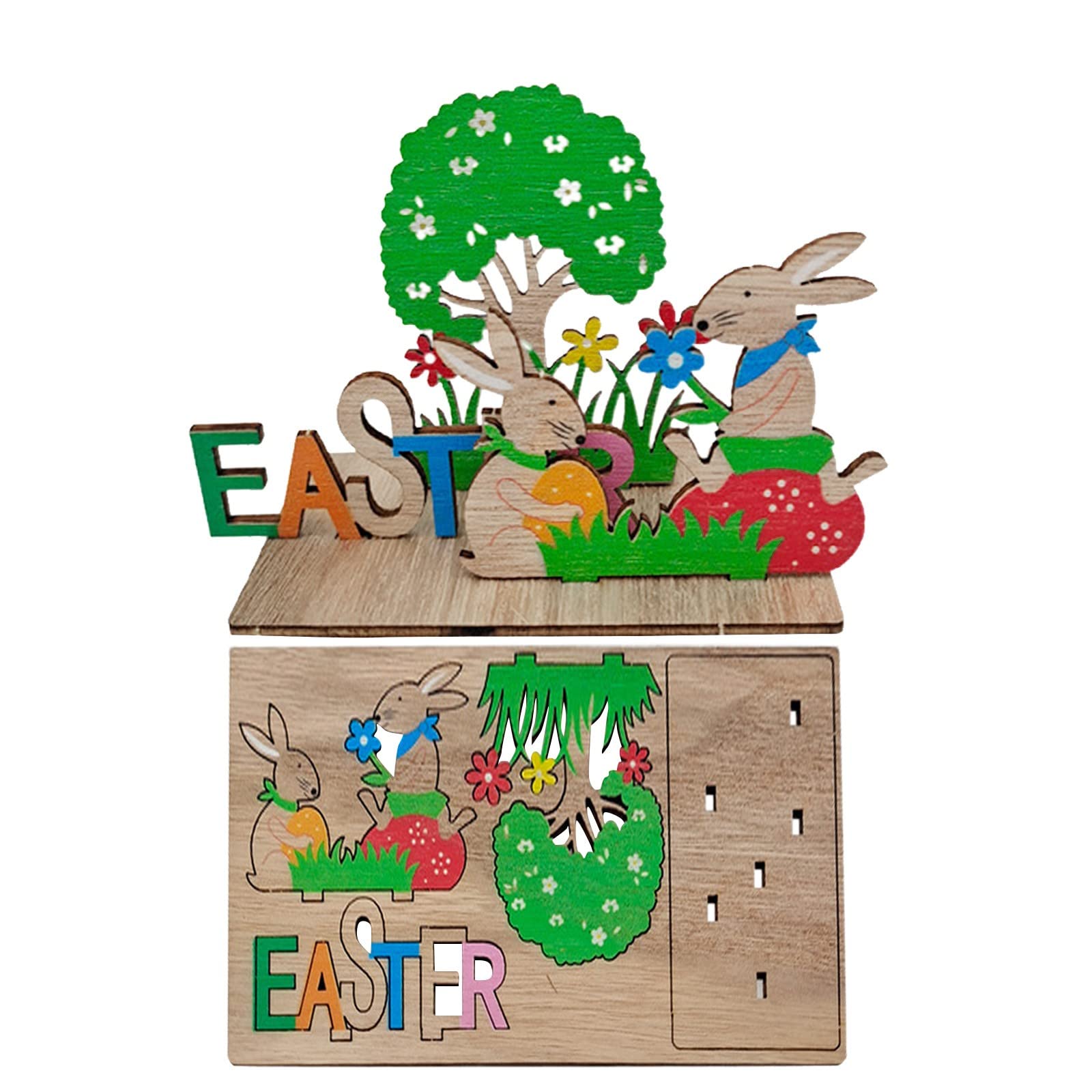 Easter Wooden Rabbit Decor - Handcrafted Dwarf Bunny Ornament for Home, Christmas Tree, and Holiday Decorations | Perfect for Easter Gifts, Table Centerpieces, and Festive Party Decor