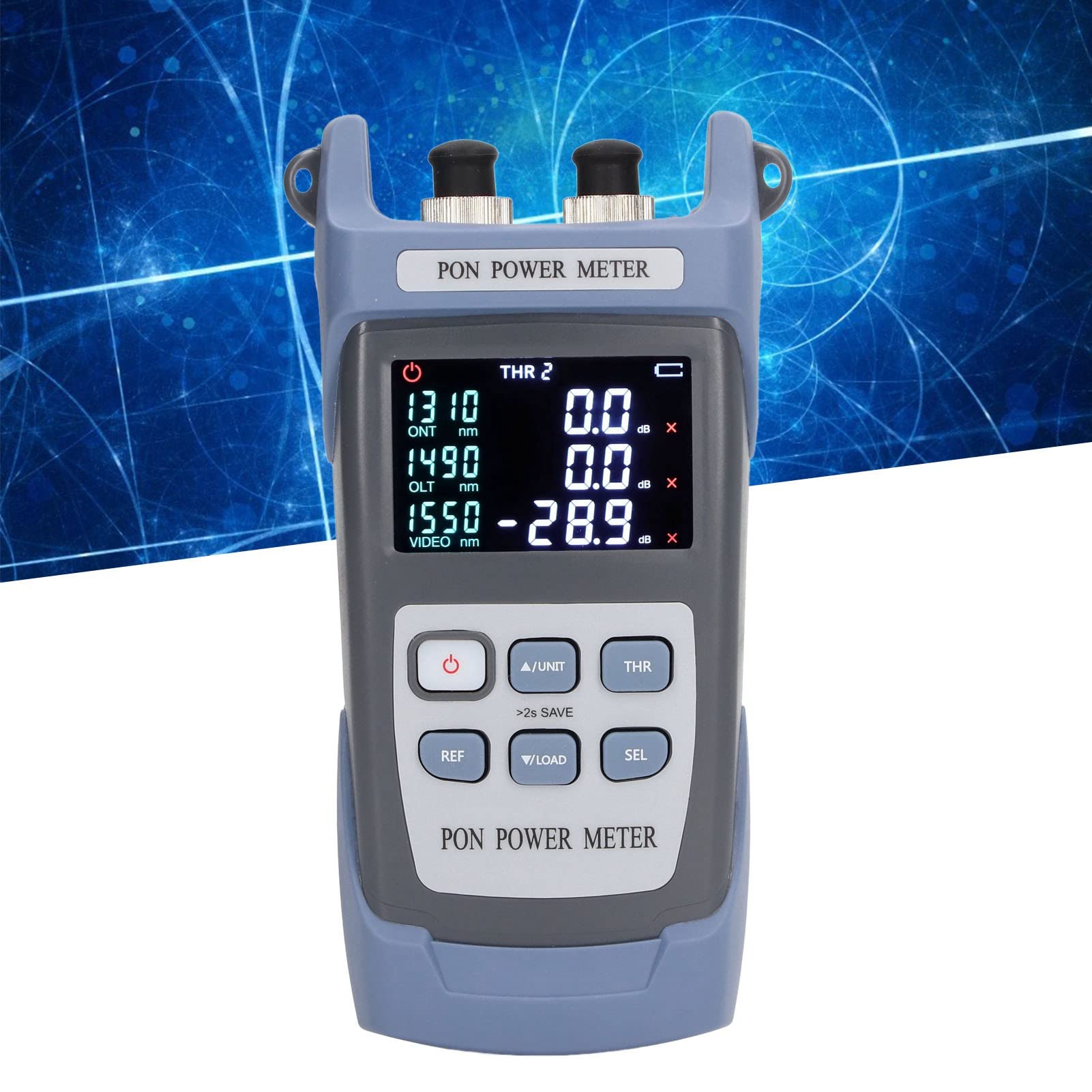 **Handheld LCD Optical Power Meter - Fiber Optic Power Tester with FC/SC Interface (1310nm, 1490nm, 1550nm Wavelength) - Ideal for Telecom, Data Centers & Network Maintenance**