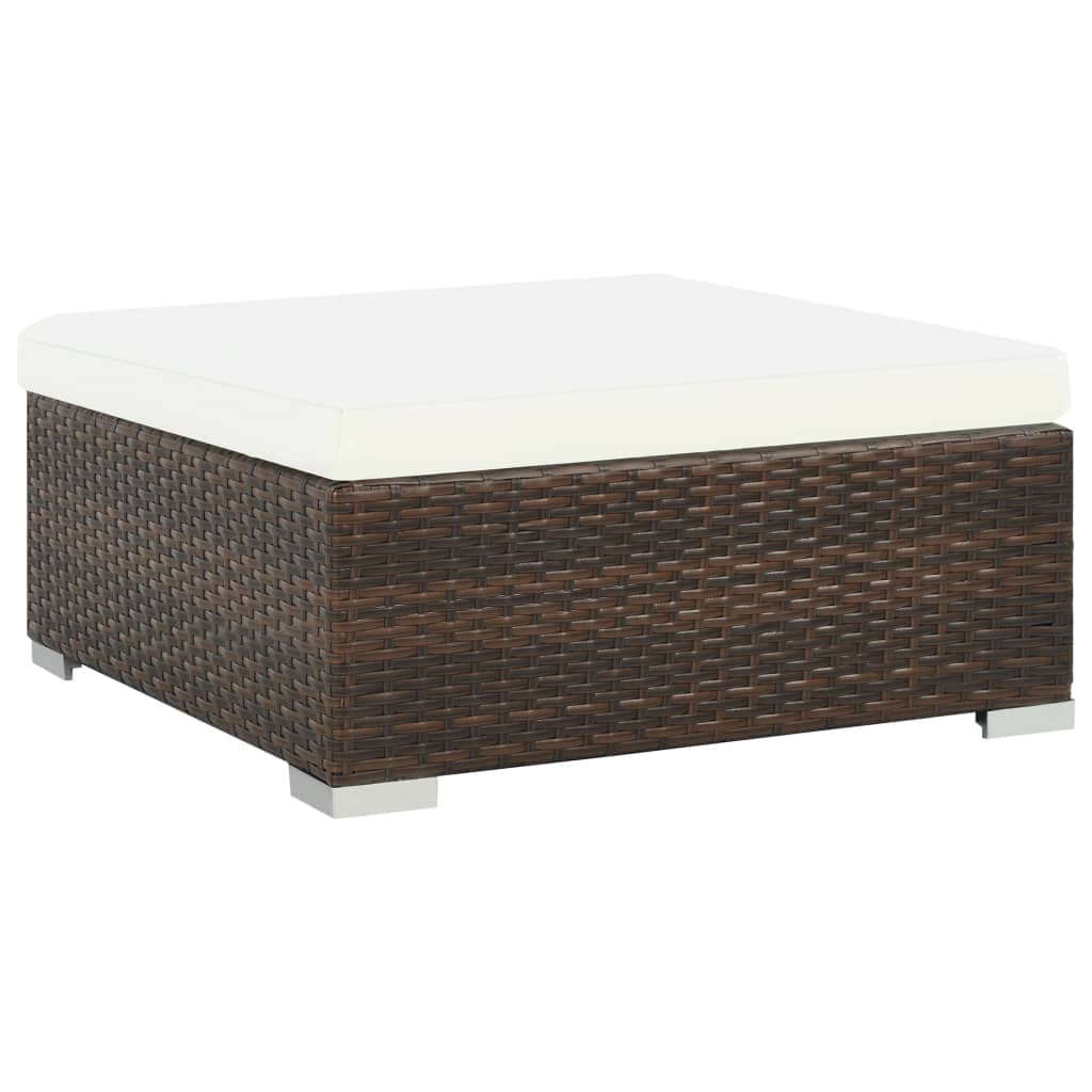 6-Piece Brown Poly Rattan Patio Lounge Set with Cushions - Outdoor Furniture for Garden, Poolside & Backyard (116 lbs)