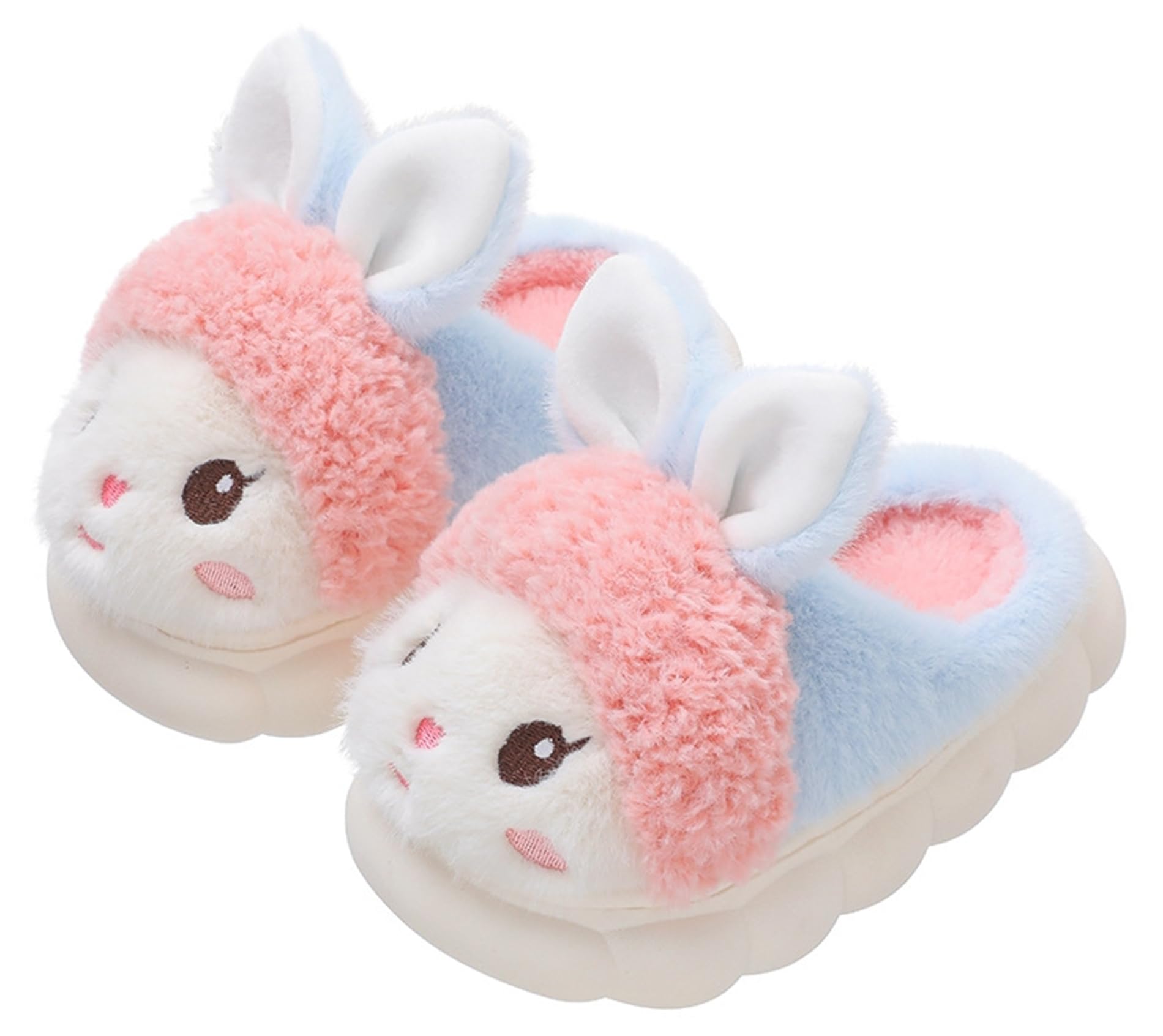 Women's Cute Rabbit Animal Slippers - Soft Warm Winter Plush Cotton House Shoes for Cozy Home & Indoor Use - Perfect Gift for Her