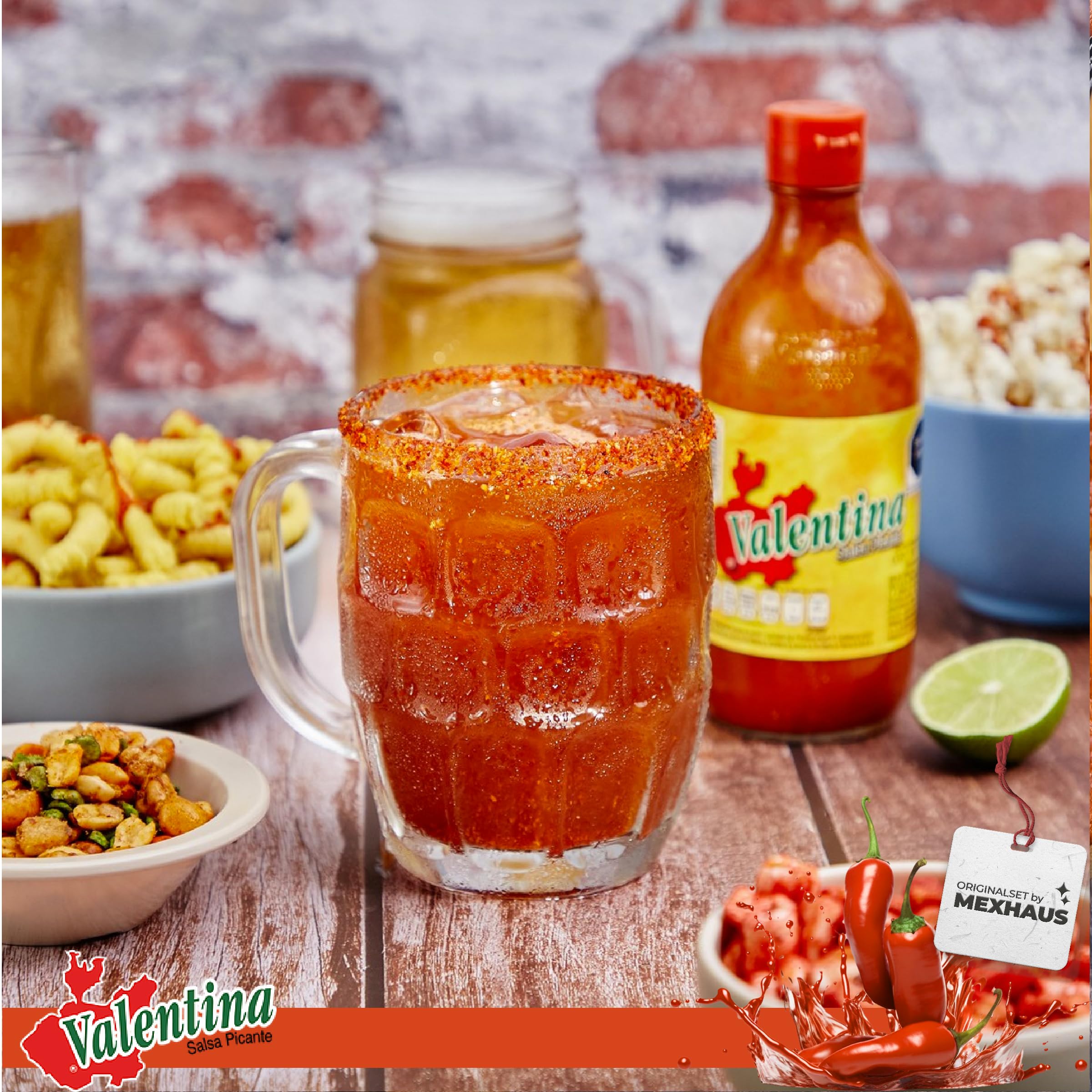 Valentina Hot Sauce - Extra Hot Chili Sauce (Pack of 3, 370ml Each) - Authentic Mexican Salsa Picante for Tacos, Nachos & Grilled Meats