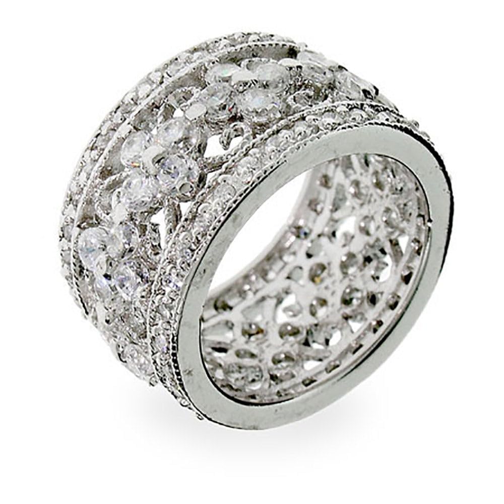 Elegant Vintage Style Flower CZ Sterling Silver Ring for Women - Mother's Day Gift, Birthday Present, Anniversary Jewelry - Perfect for Weddings, Parties & Special Occasions