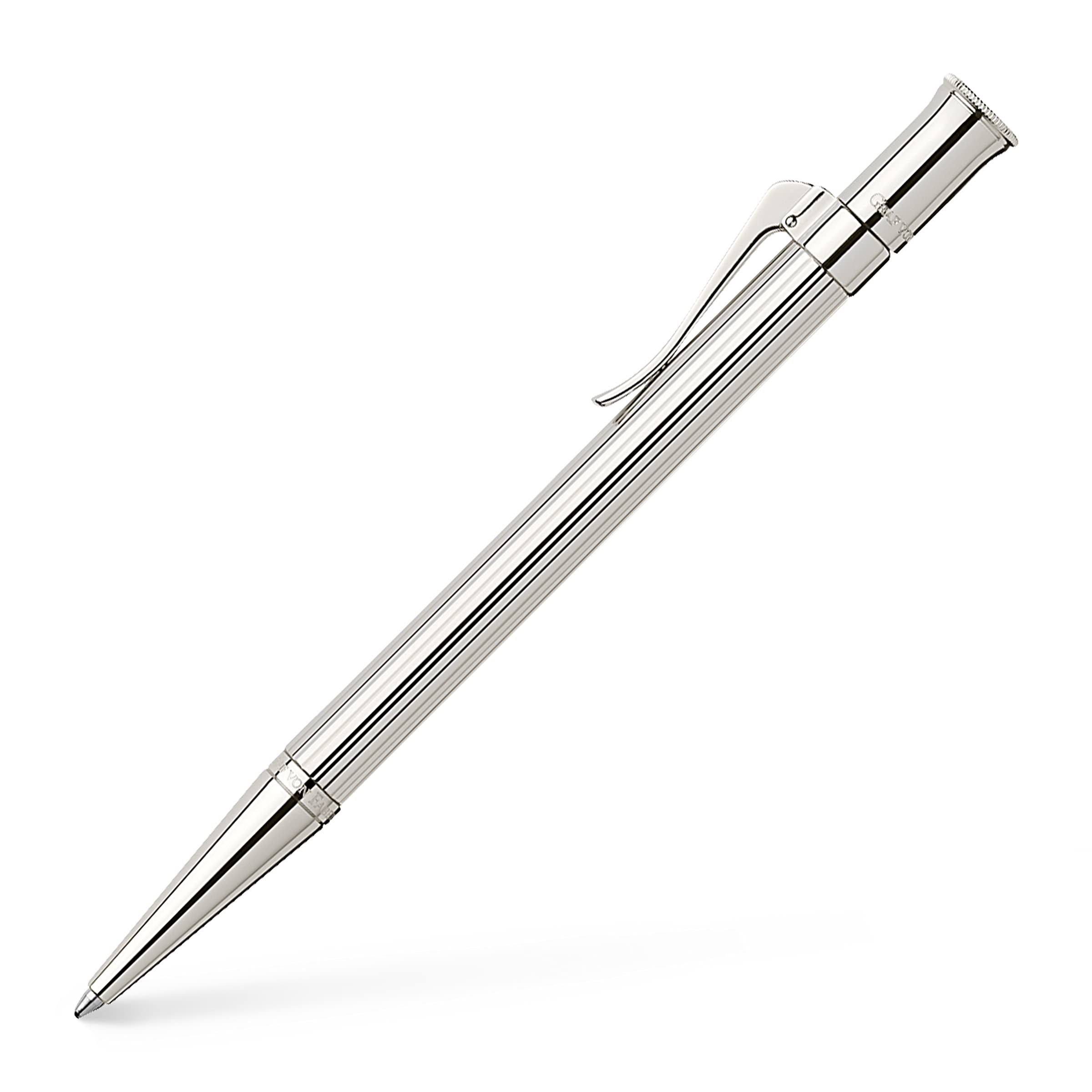 Premium Graf von Faber-Castell Classic Platinum-Plated Ballpoint Pen - Luxury Writing Instrument for Business, Gifting & Elegant Office Use