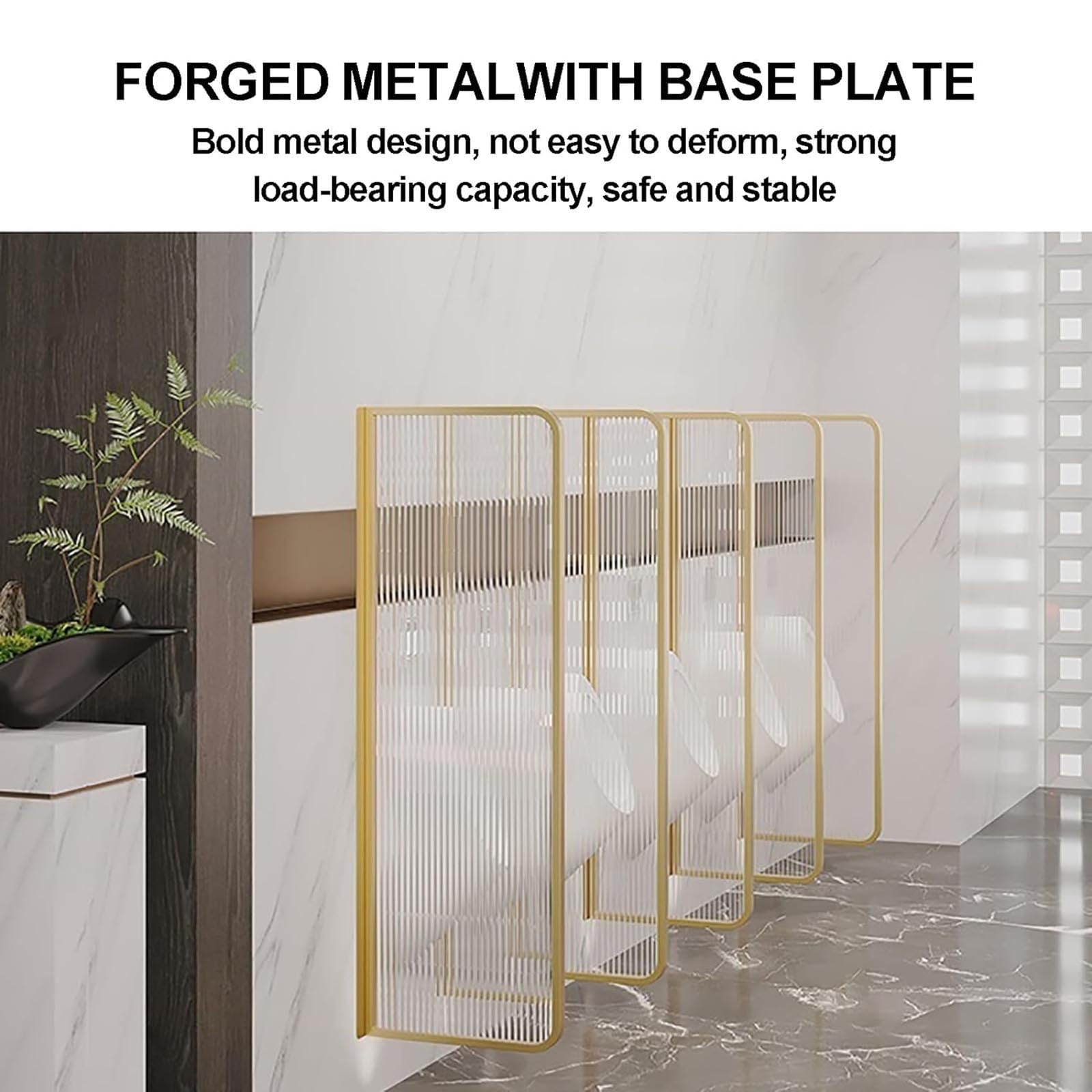 Stainless Steel Wall-Mounted Urinal Baffle Divider - 180x40cm Rose Gold Privacy Partition for Public Restrooms | Durable Toilet Accessory for Schools, Shopping Malls, Hotels & Commercial Spaces | ADA Compliant Restroom Solution