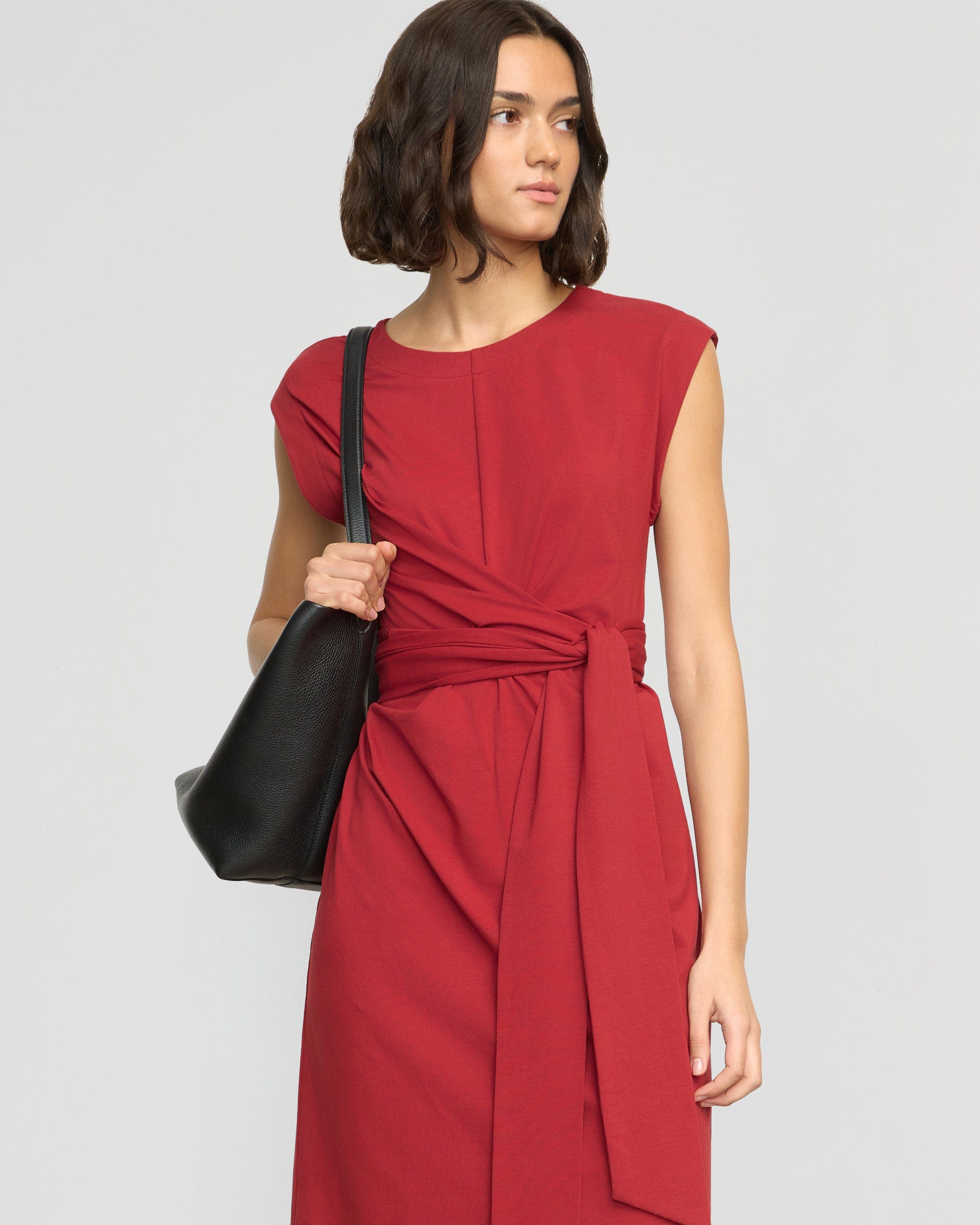 Fei Tie Front Organic Cotton Dress - Women's Casual Summer Flowy Boho Dress for Beach, Vacation & Everyday Wear