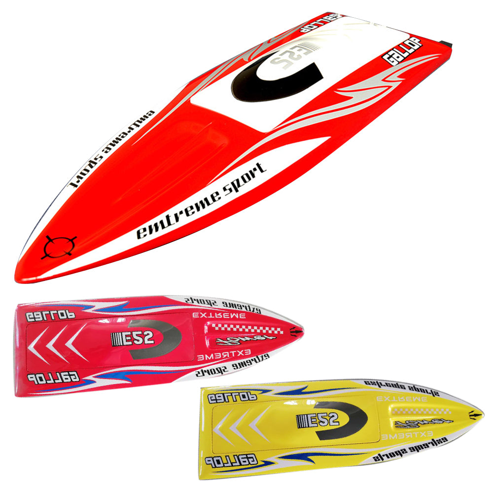 E25 Pre-Painted Fiberglass RC Boat Hull Kit - Red, White, Yellow (640x195x105mm) for Advanced DIY Electric Racing | Perfect for Competitive RC Boat Racing, Hobbyists & Gift Giving