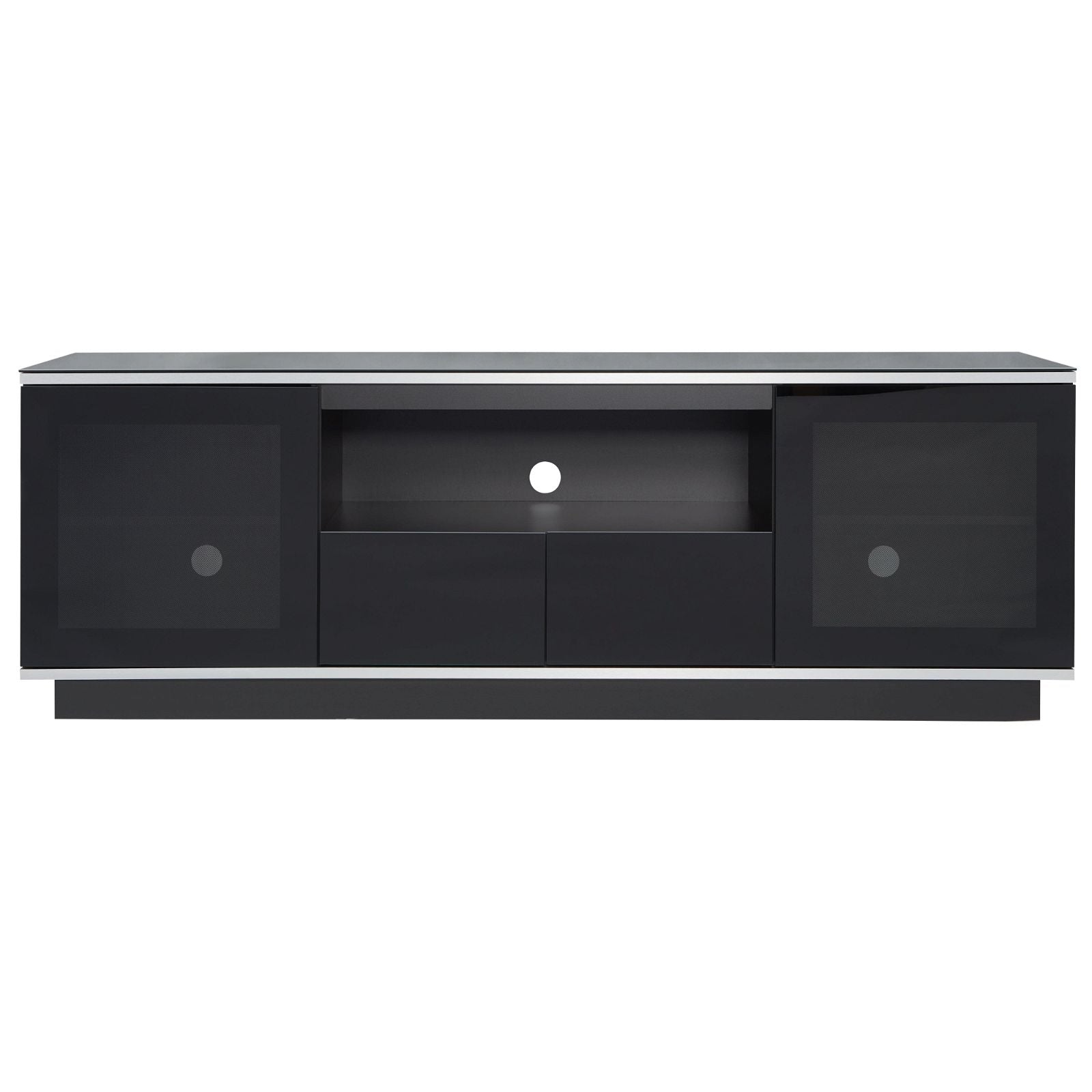 TITAN 1800 Modern TV Stand Entertainment Center - Black Media Console with Storage for Living Room, Bedroom & Home Theater