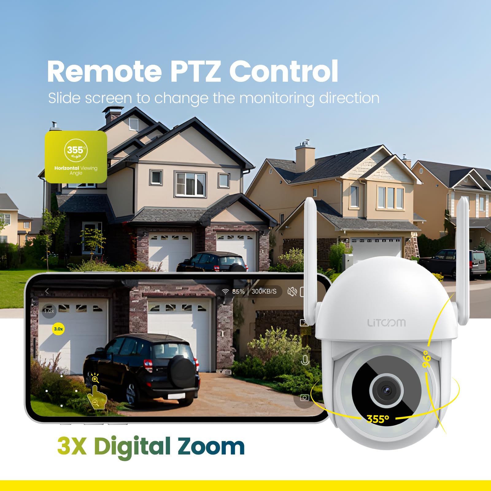 Little Elf 4MP Outdoor Security Camera with 360° Motion Tracking & Color Night Vision - Wireless Home Surveillance Camera with Motion Detection, Siren Alarm, Alexa & App Control - Perfect for Garage, Yard & Front Door Security