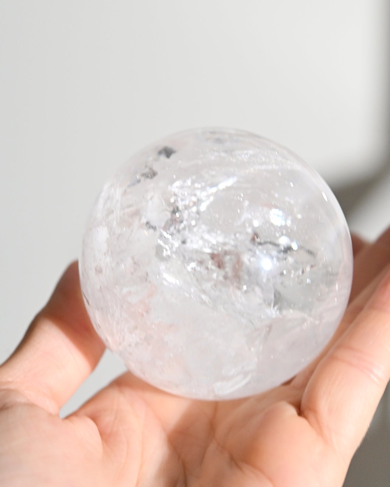 2.5 Inch Clear Quartz Crystal Sphere - Natural Healing Stone for Meditation, Reiki, Chakra Balancing & Home Decor