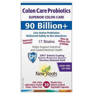 New Roots Colon Care Probiotics 90 Billion CFU - 30 Veggie Caps for Digestive Health & Gut Support - Supports IBS, Bloating & Regularity