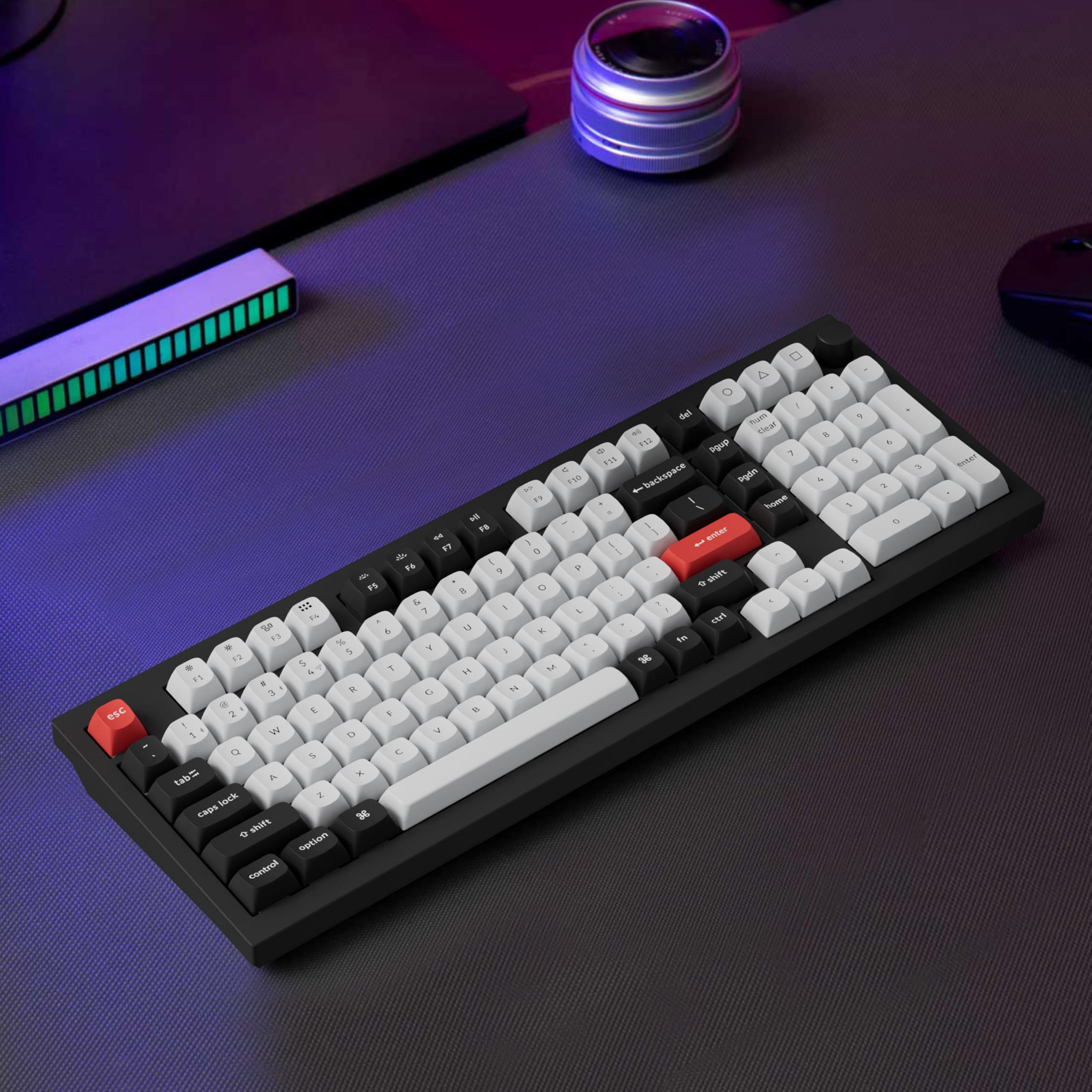 Keychron Q5 HE Wireless Gaming Keyboard with Hall Effect Gateron Double-Rail Magnetic Switches - Adjustable Actuation, 2.4GHz/Bluetooth/Wired, QMK RGB Backlit, Aluminum Frame for Mac/Windows/Linux (Black) | Perfect for Competitive Gaming, Office Work & Programming