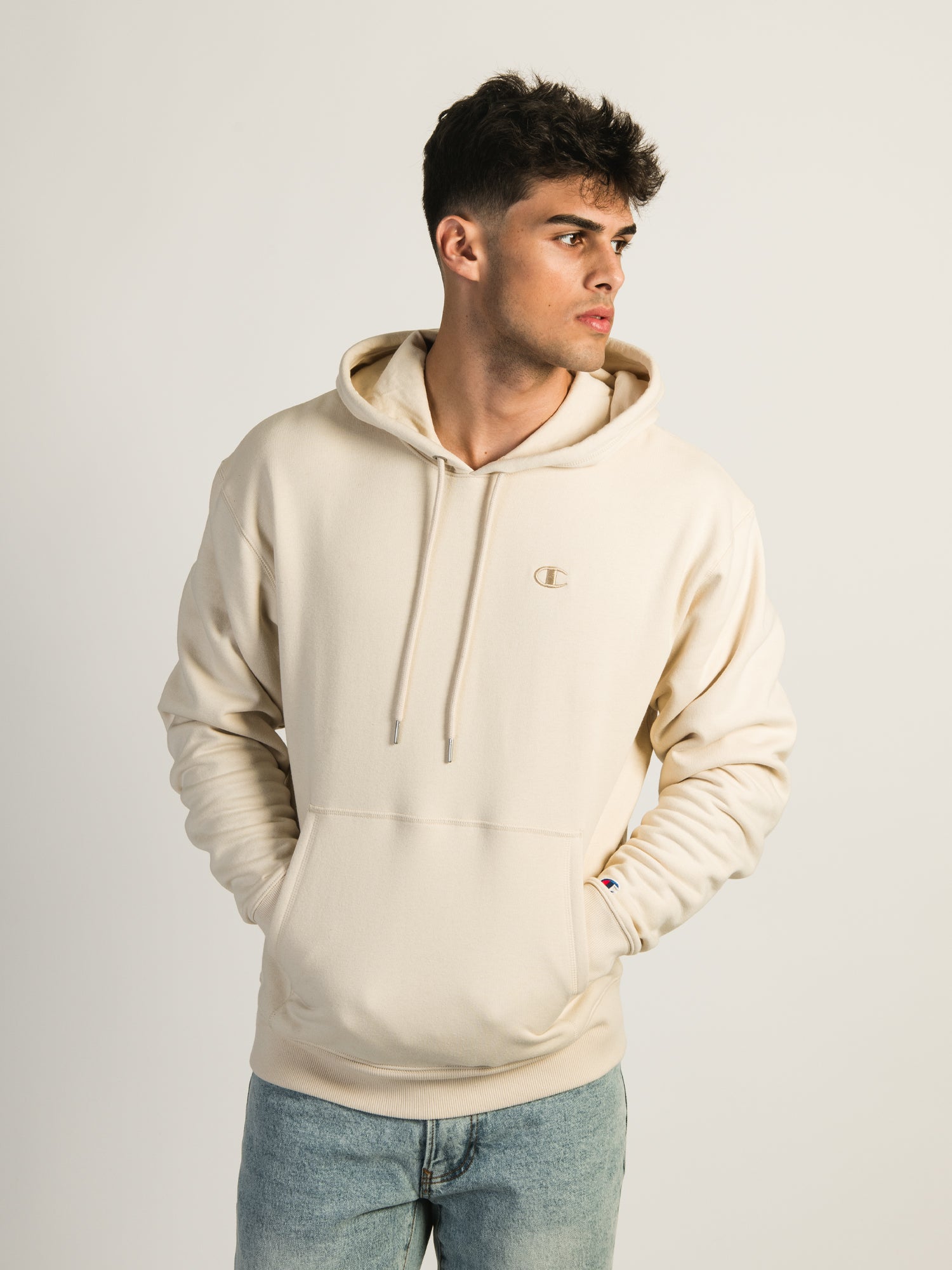 Champion Classic Fleece Left Chest Logo Pullover Hoodie - Soft & Warm Sweatshirt for Men & Women - Perfect for Gym, Casual Wear & Outdoor Activities