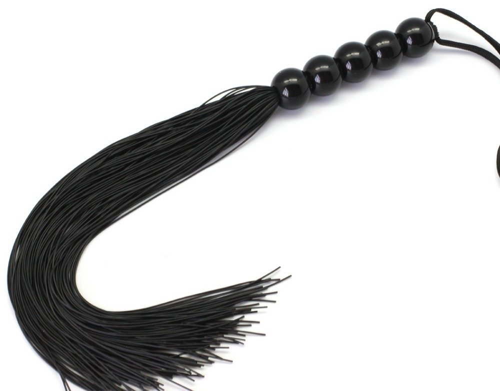 Premium 15-Inch Soft Rubber Flogger Whip for BDSM & Spanking - Beginner-Friendly SM Spade Toy for Couples (Black) | Sensual Play, Roleplay & Adult Bondage Accessory