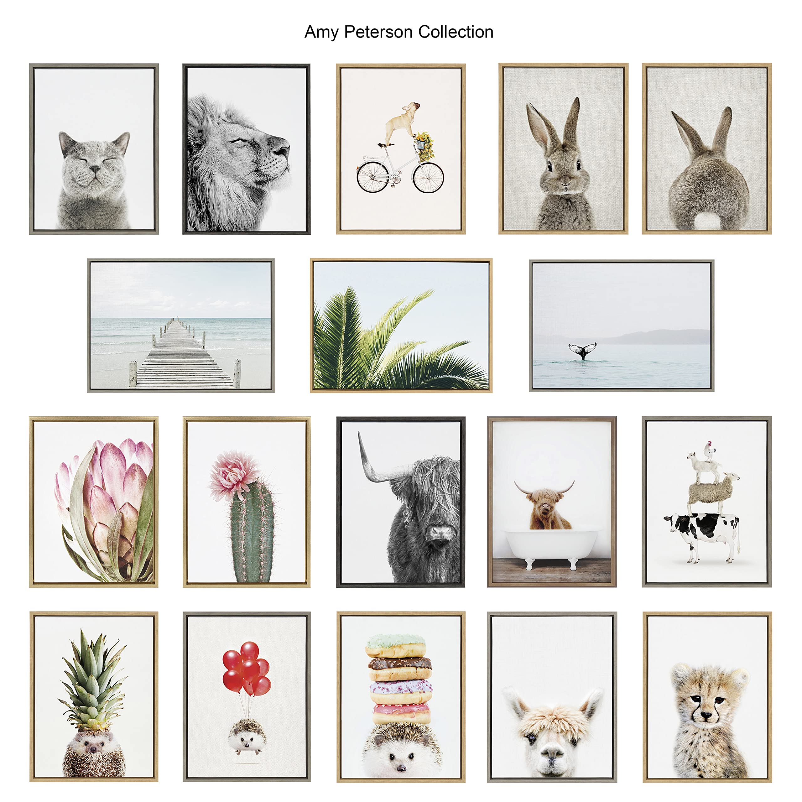 Kate & Laurel Sylvie East Beach Framed Canvas Wall Art - 28x38 Inches Coastal Decor by Amy Peterson | Nautical Home Decor for Living Room, Bedroom & Beach House