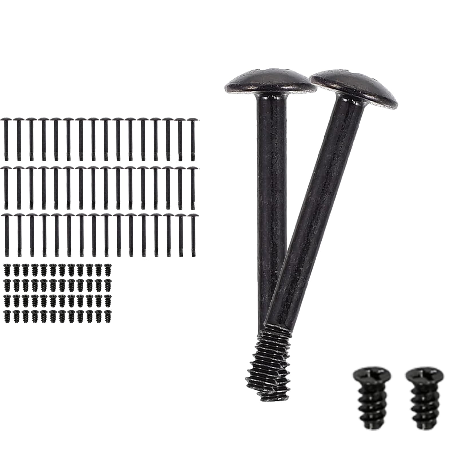 100-Piece Black Metal Computer Case Fan Screws Kit - Long & Short Heavy Duty Fan Screws for Laptop Repair & PC Building Accessories | Perfect for DIY Computer Assembly, Cooling Fan Installation & Hardware Maintenance