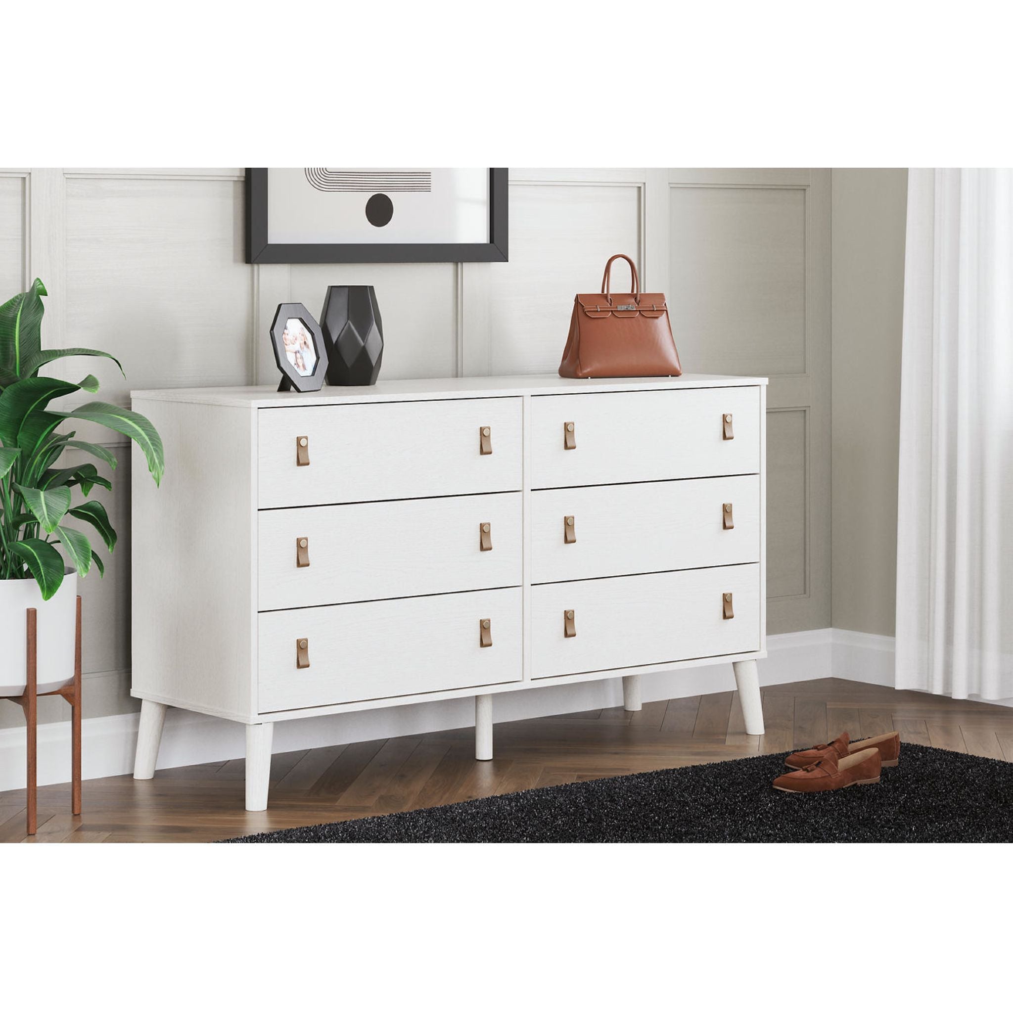 Aprilyn White Dresser - Modern 6-Drawer Chest for Bedroom & Nursery Storage | Stylish & Functional Furniture for Home Organization