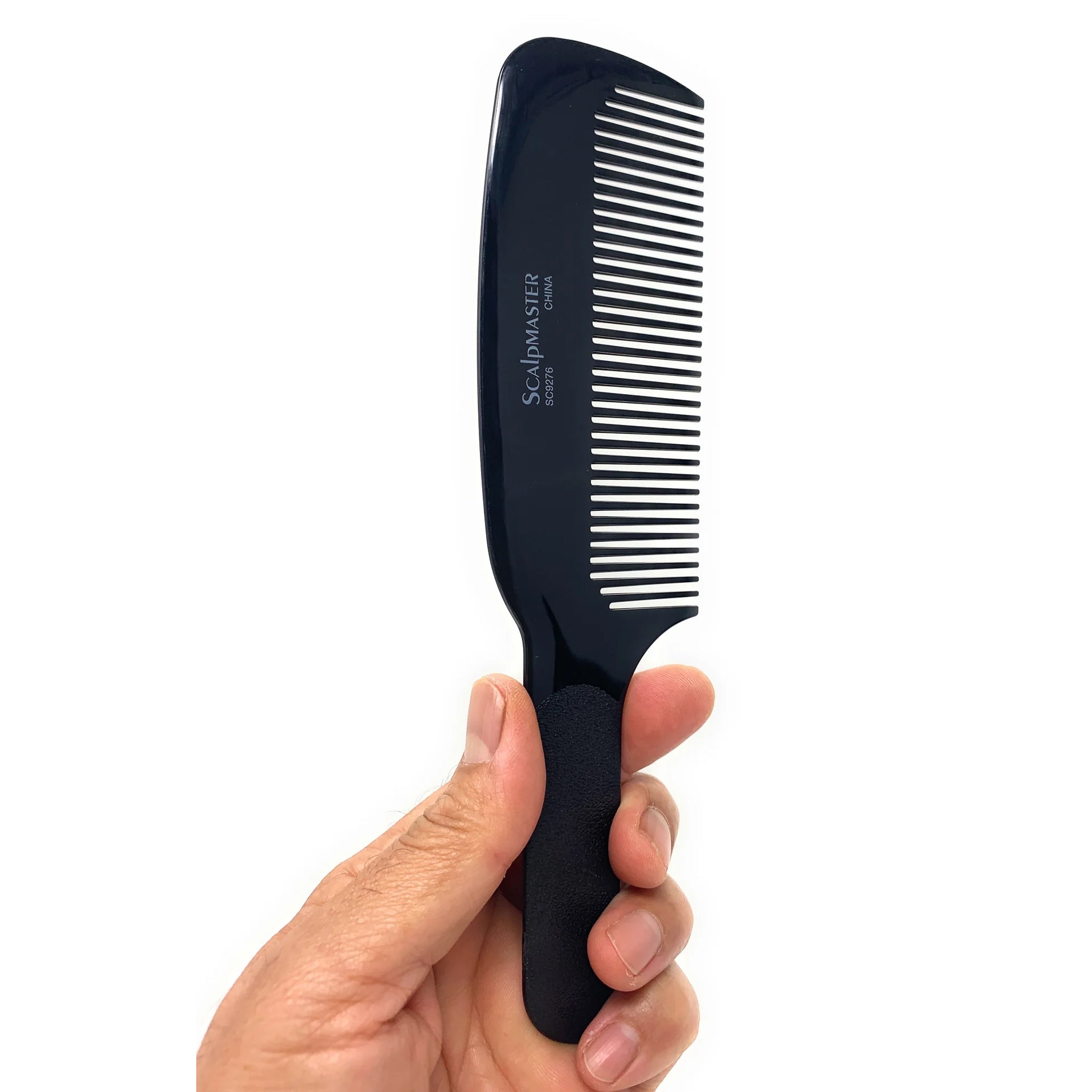 Professional Scalpmaster Flat Top Clipper & Blending Comb Set - Heat Resistant Black Barber Tools (2-Piece) for Precision Hair Cutting, Fading & Styling - Perfect for Salon & Home Grooming