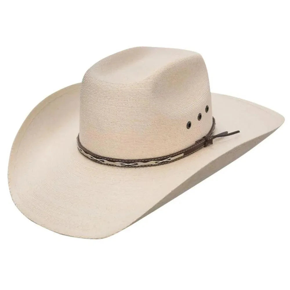 Stetson Square Mexican Palm Straw Cowboy Hat for Men & Women - Sun Protection Summer Hat for Outdoor, Beach, and Western Style Fashion