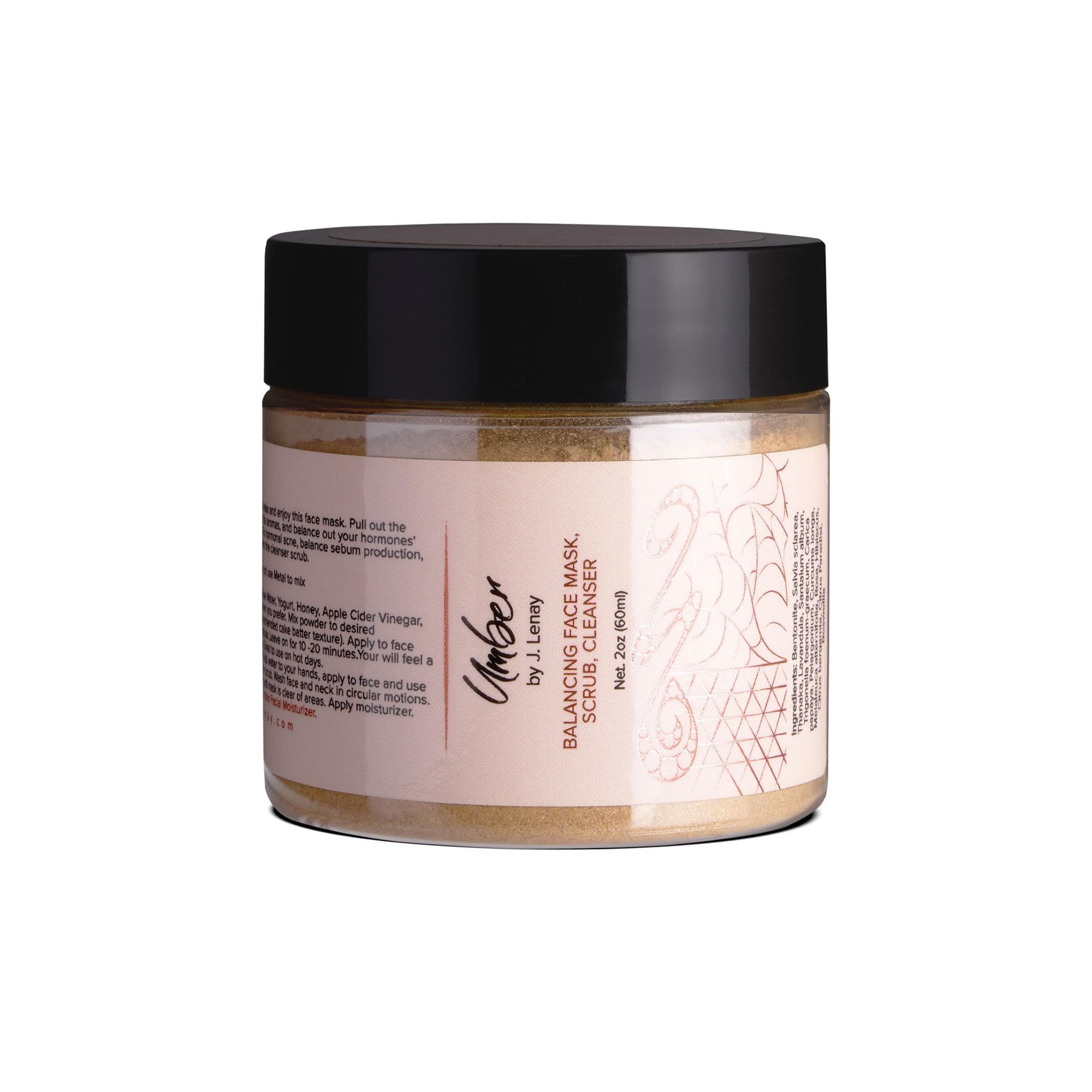 J Umber 3-in-1 Balancing Face Mask, Scrub & Cleanser - Detoxifying Hydrating Exfoliating Mask for Acne Prone Skin - Reduces Ingrown Hairs, Dark Spots & Blemishes - Clear Radiant Skin Care - 2oz - Perfect for Daily Skincare Routine & Spa Night Self-Care