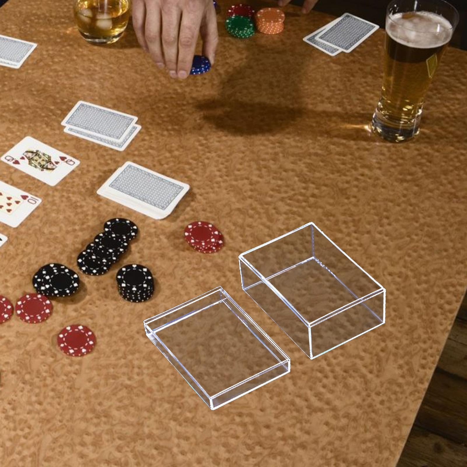 Premium Playing Card Storage Box - Durable Rectangular Display Case for Collectible Trading & Game Cards - Perfect for Card Game Nights, Magic Tricks, and Collectors' Showcases