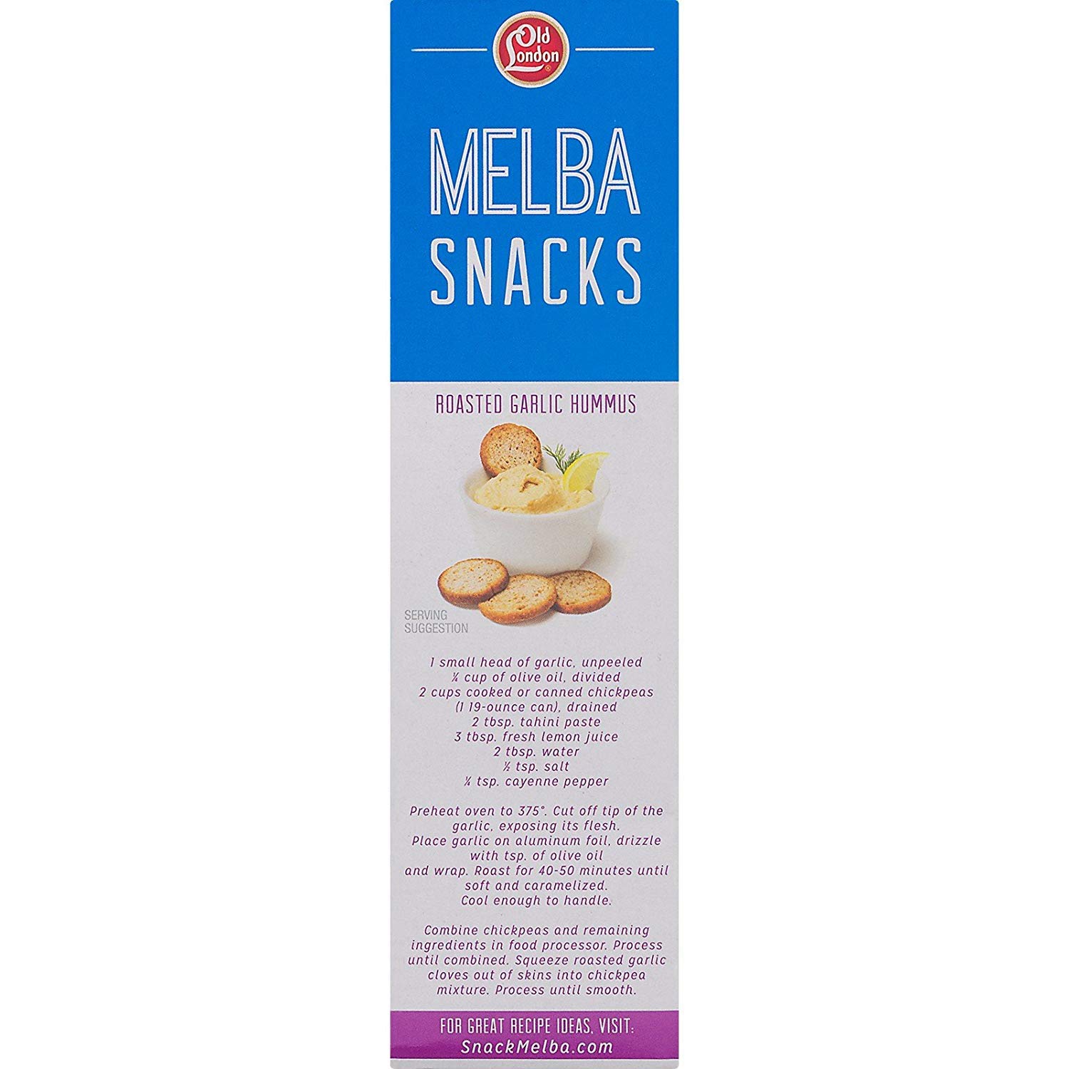 Old London Melba Snacks Roasted Garlic 5.25oz - Perfect for Parties & Appetizers