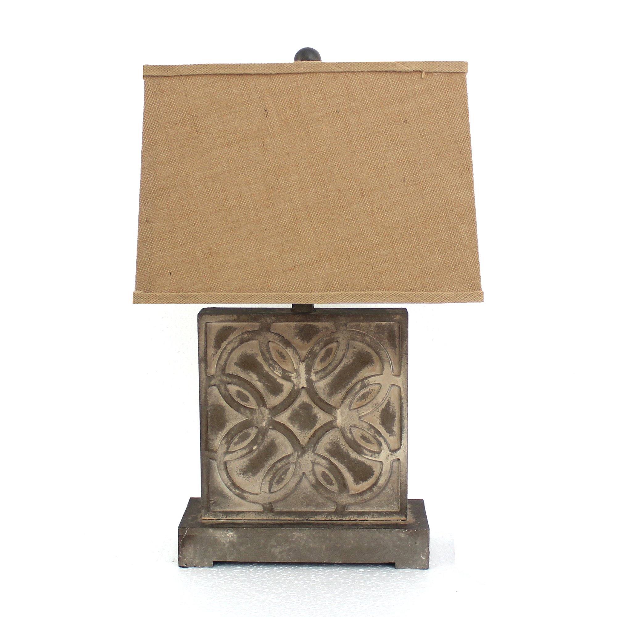 Teton Home TL-006 Modern Grey Table Lamp - Bedside Nightstand Lighting for Bedroom, Living Room & Office