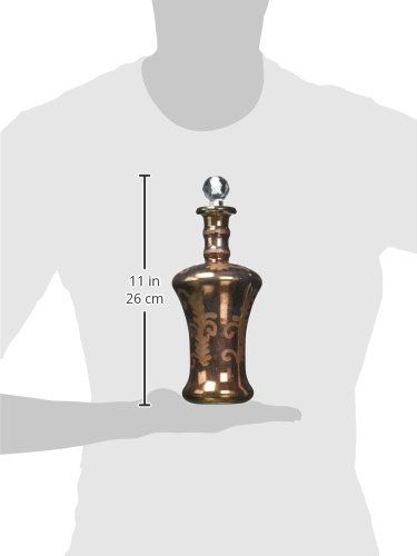 IMAX 62181-2 Hales Copper Glass Bottles - Elegant Whiskey Decanter Set for Home Bar, Gift & Cocktail Party Use