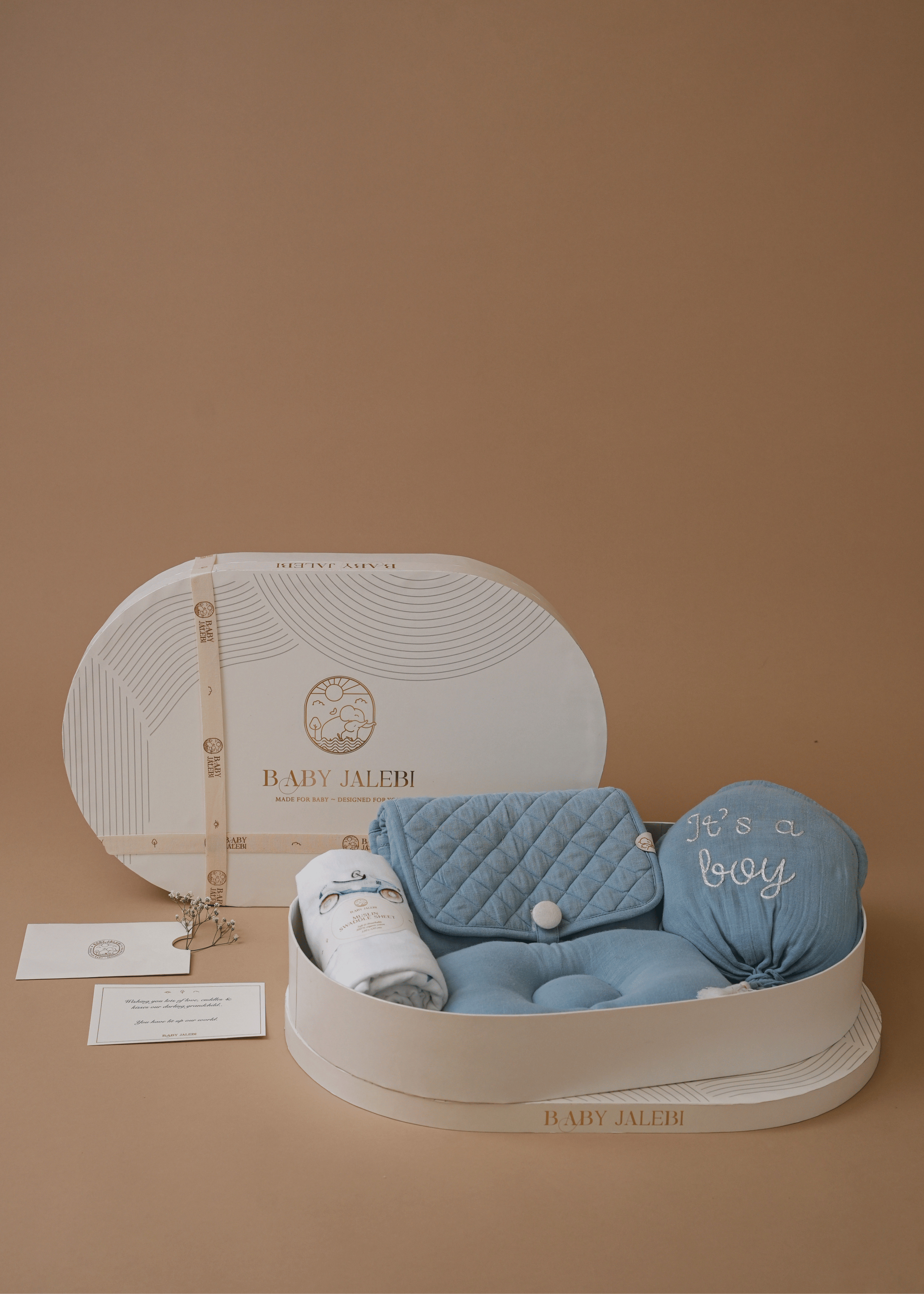 Blue Hello Baby Oval Mirror - Perfect for Nursery, Kids Room Decor & Baby Shower Gifts