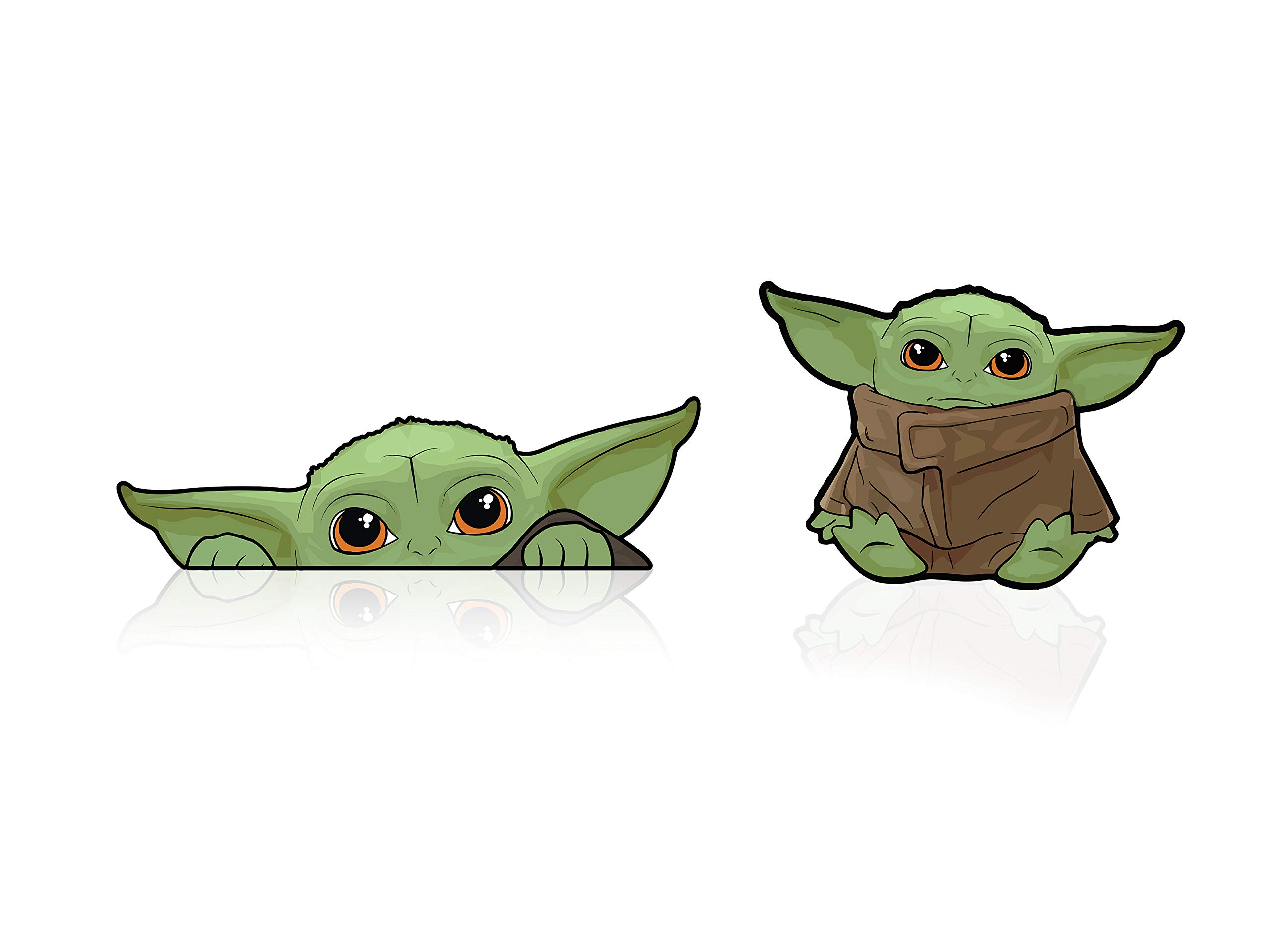 4 Pack Baby Yoda Vinyl Stickers - Waterproof Decals for Car, Laptop, Luggage, Skateboard & Bike - The Mandalorian Inspired Window Decor - Perfect for Star Wars Fans & Gift Giving