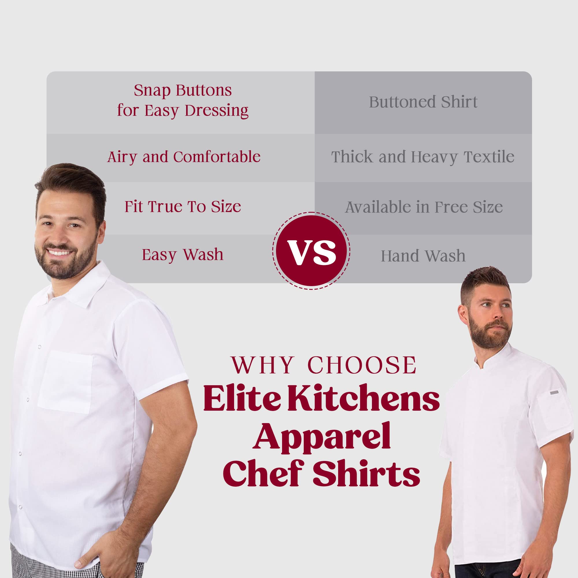 Professional Chef Shirts White Bulk Packs - 10 Pack Cotton Kitchen Uniforms for Restaurant & Catering Staff - Perfect for Cooking, Baking & Food Service