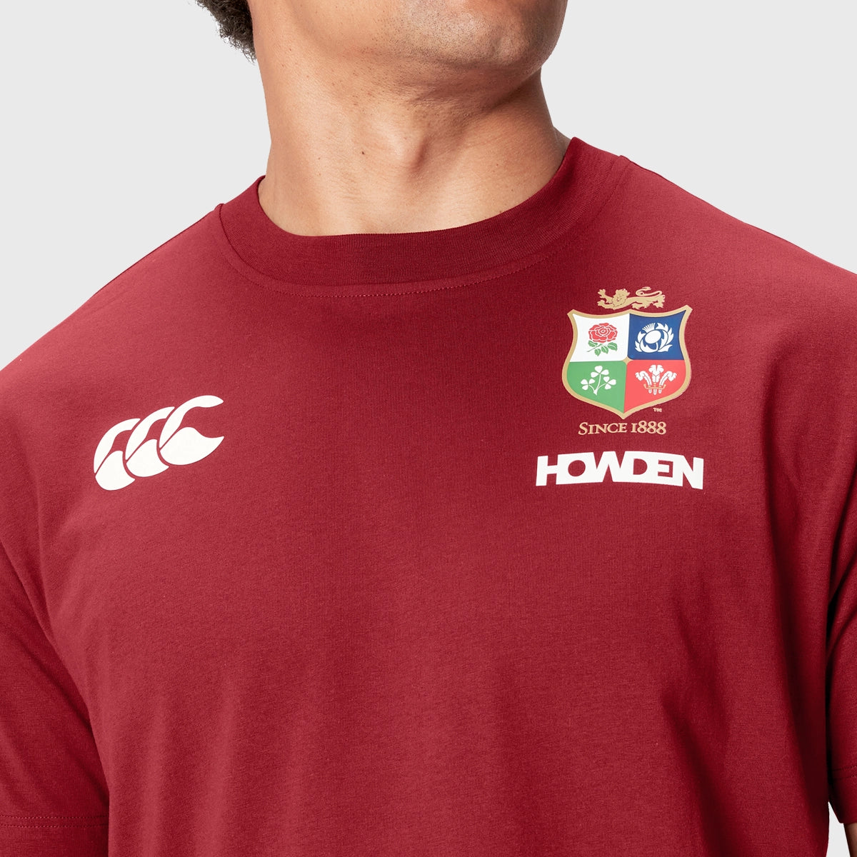 Canterbury British & Irish Lions Men's Cotton T-Shirt - Red Rugby Jersey for Fans & Sports Enthusiasts - Perfect for Game Day & Casual Wear