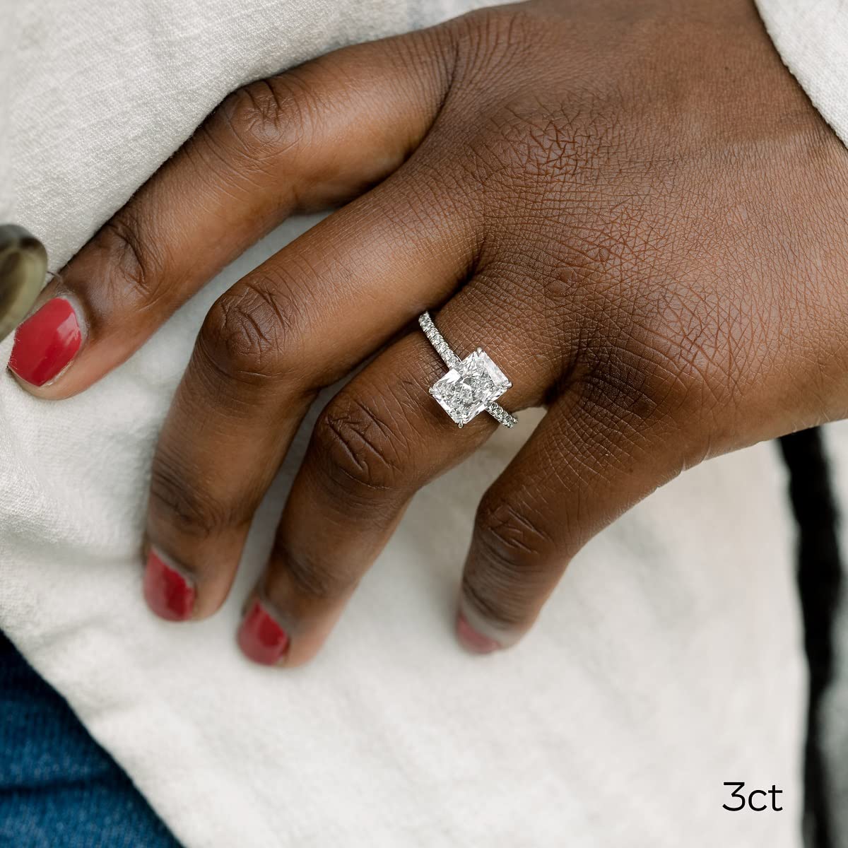 3.25 Carat Radiant Cut Diamond Engagement Ring for Women - 14K White Gold Wedding Promise Ring - Perfect for Proposals, Anniversaries & Special Occasions