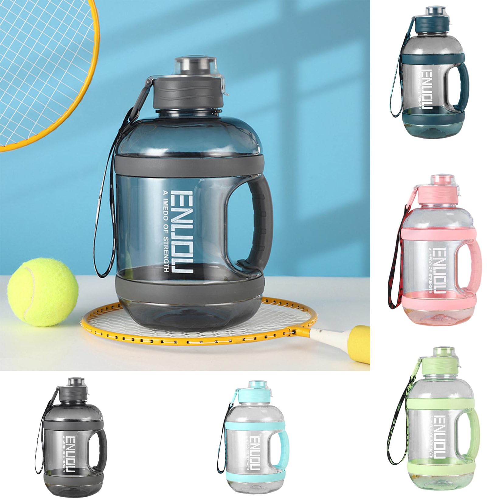 SUMDUINO 2400ML BPA-Free Sports Water Bottle - Large Capacity Leakproof Fitness Water Bottle with Pop-Up Lid - Gym, Hiking, Camping & Office Hydration - Eco-Friendly Tritan Plastic (Black) - Perfect for Workouts, Outdoor Adventures & Daily Use