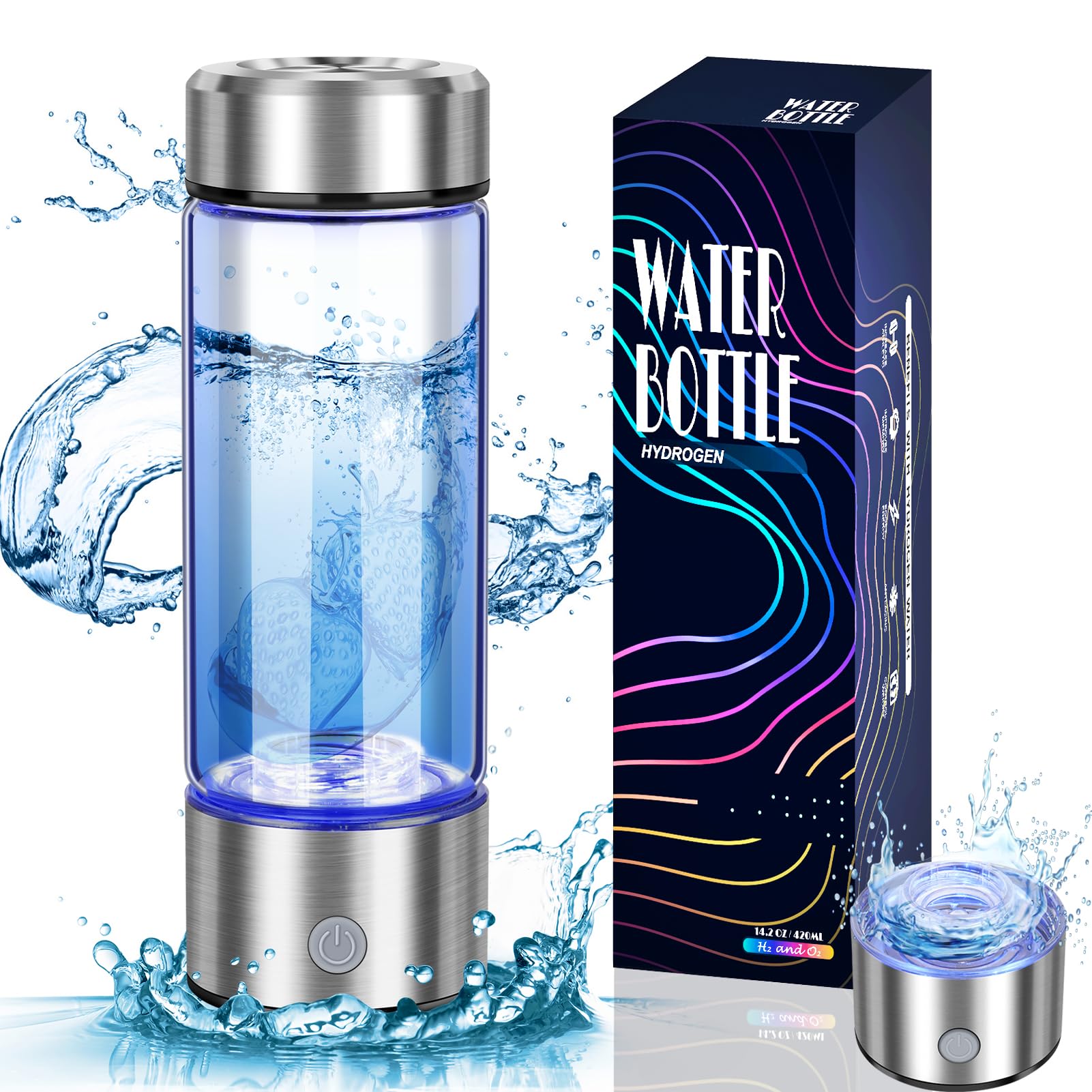 Premium Hydrogen Water Bottle Generator - SPE PEM Technology for Instant Hydrogen-Rich Water in 3 Minutes | Portable Hydrogen Water Ionizer Machine for Home, Office, Travel | Perfect for Health-Conscious Drinking, Daily Hydration & Gift Giving | Boosts Energy & Antioxidant Benefits