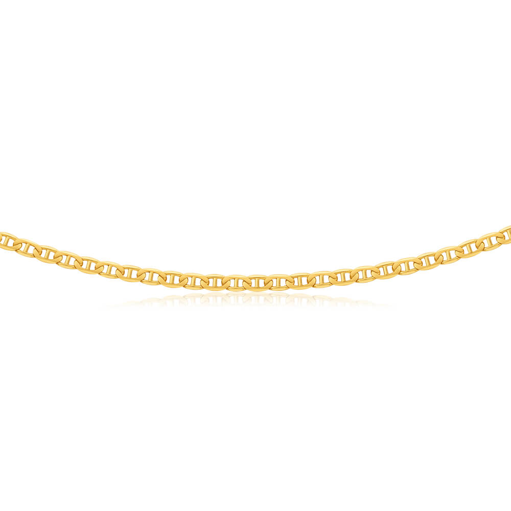 9ct Radiant Yellow Solid Gold Anchor Chain Necklace for Women - Elegant Layering Piece for Everyday Wear & Special Occasions