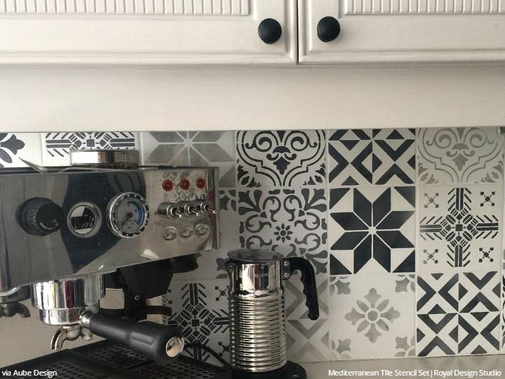 Mediterranean Tile Stencil Set for DIY Home Decor - Reusable Painting Templates for Walls, Floors, and Furniture - Perfect for Kitchen Backsplash, Bathroom, and Outdoor Projects