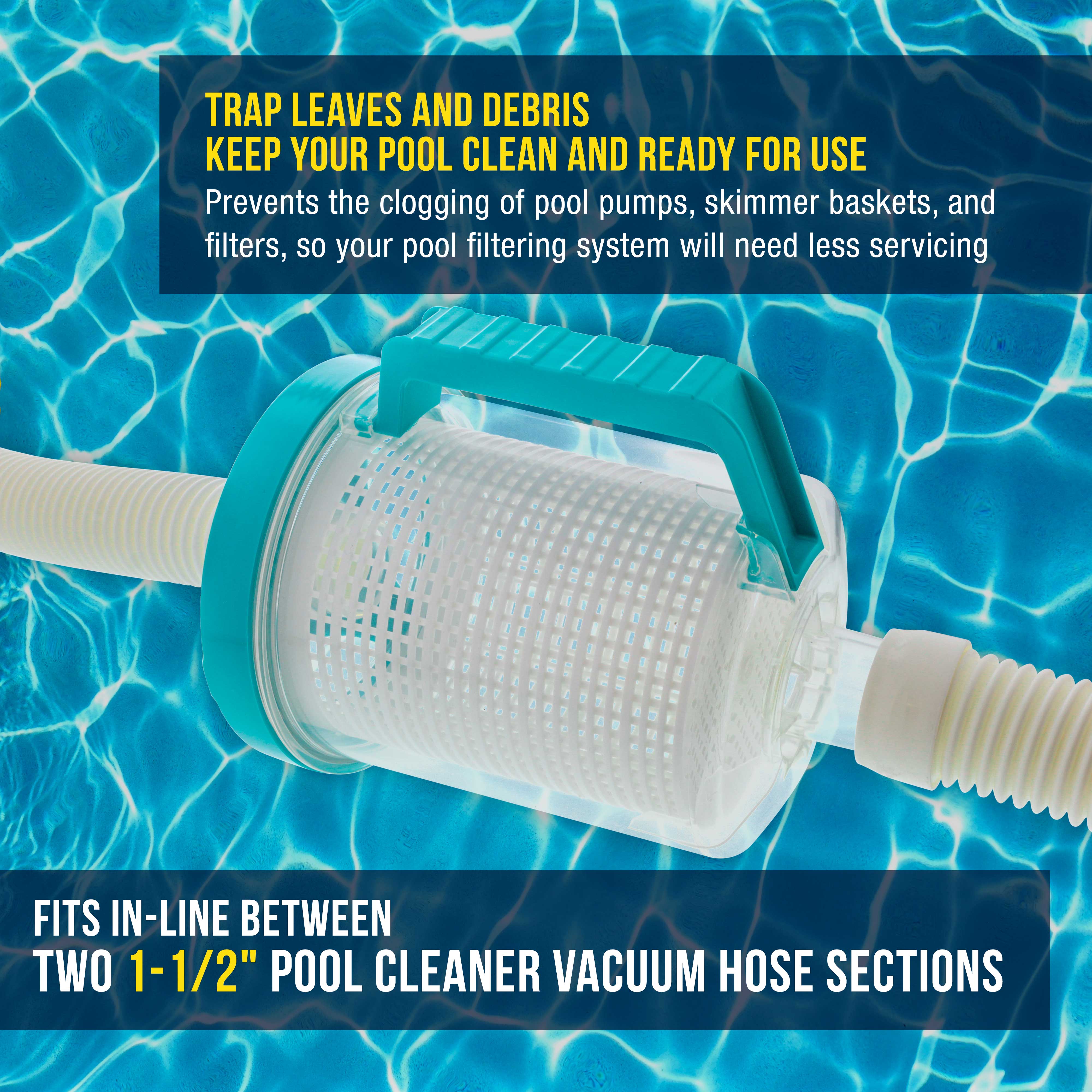 U.S. Pool Supply® Professional Inline Pool Leaf Canister with Plastic Mesh Filter Basket - Fits 1.5